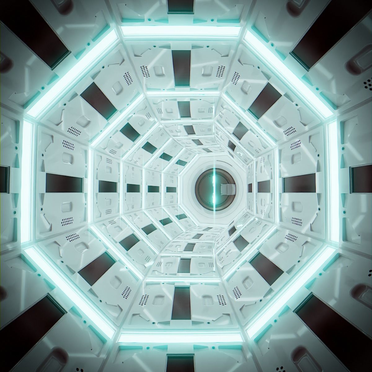 Sci Fi Space Tunnel Loop Low-poly 3D model_1