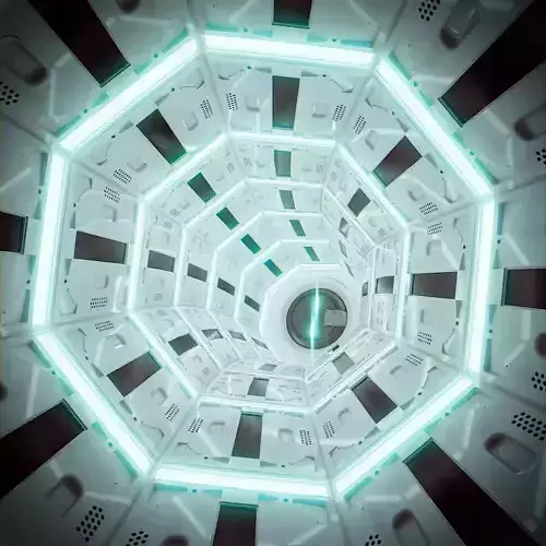 Sci Fi Space Tunnel Loop Low-poly 3D model