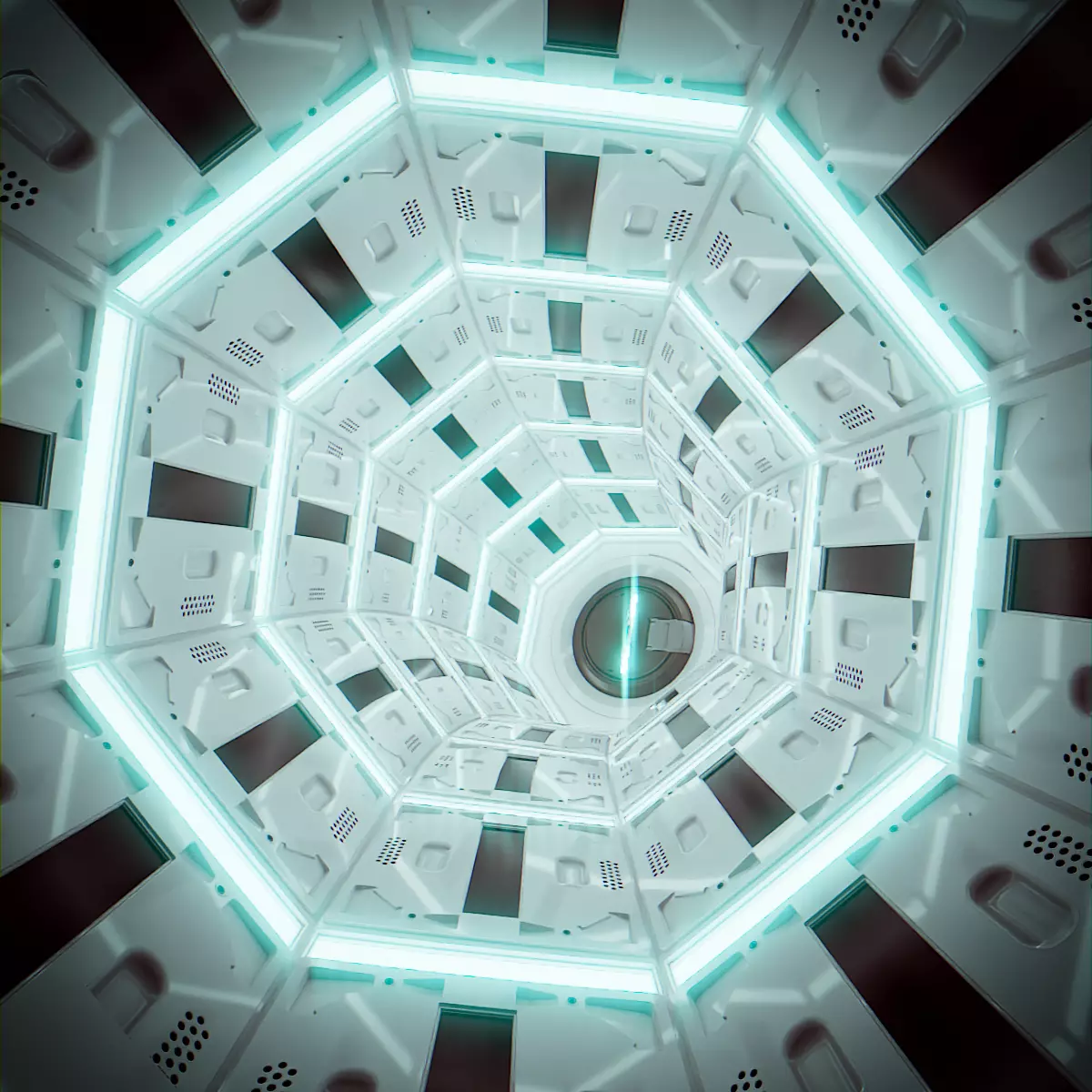 Sci Fi Space Tunnel Loop Low-poly 3D model_0