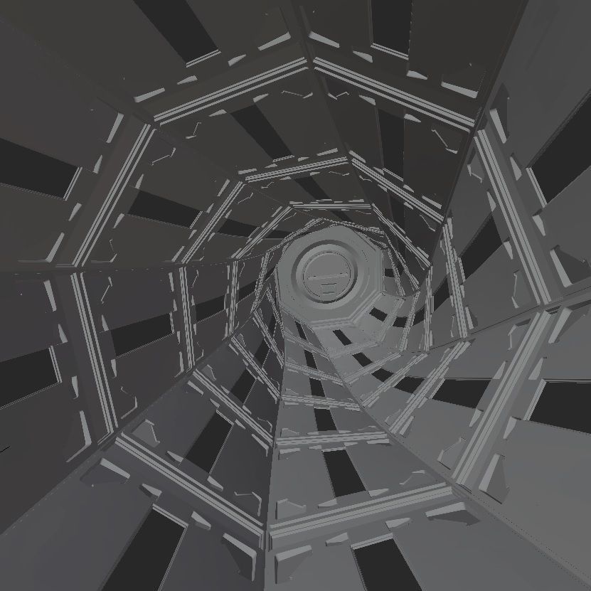 Sci Fi Space Tunnel Loop Low-poly 3D model_5