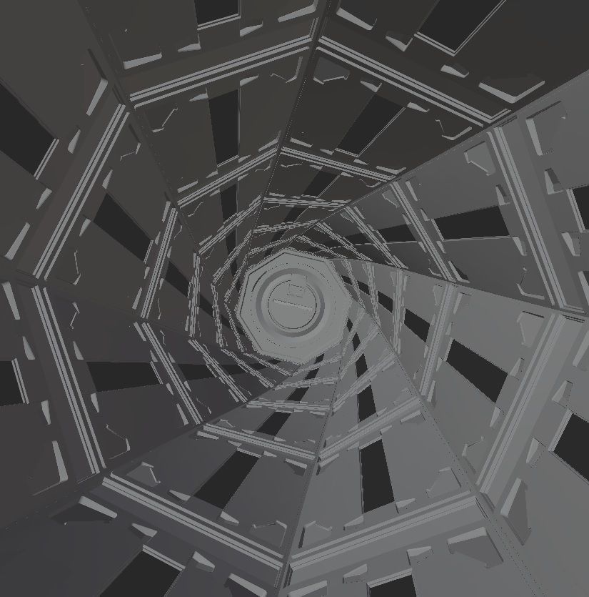 Sci Fi Space Tunnel Loop Low-poly 3D model_6
