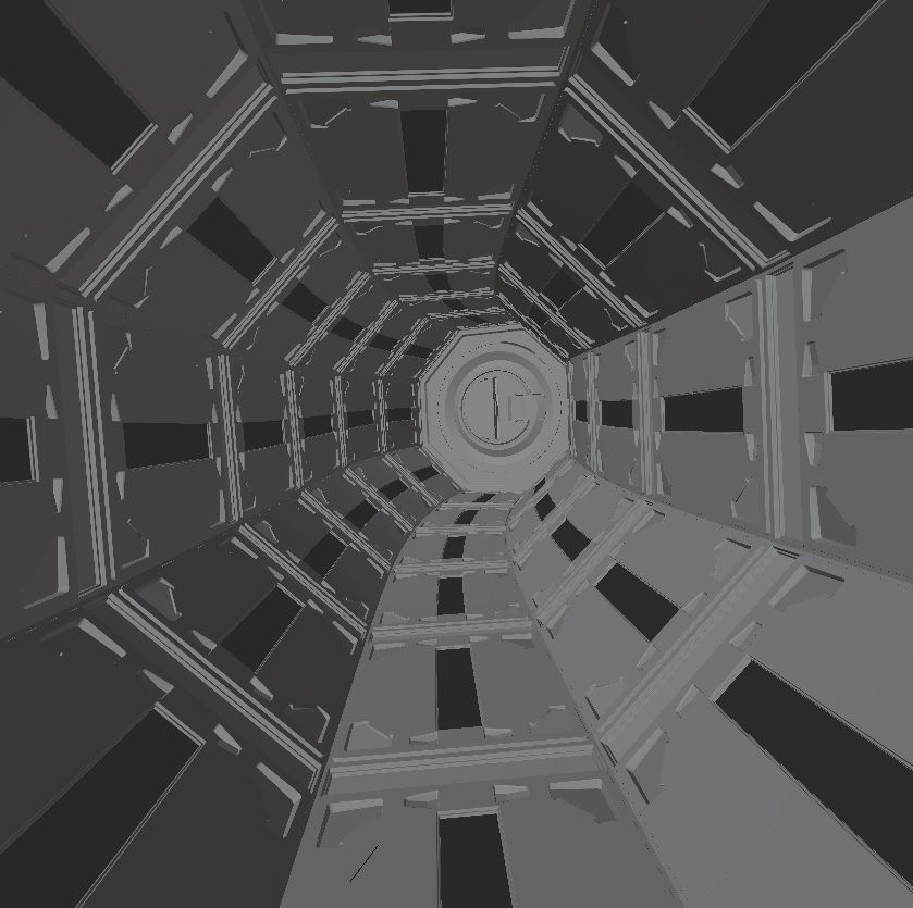 Sci Fi Space Tunnel Loop Low-poly 3D model_3