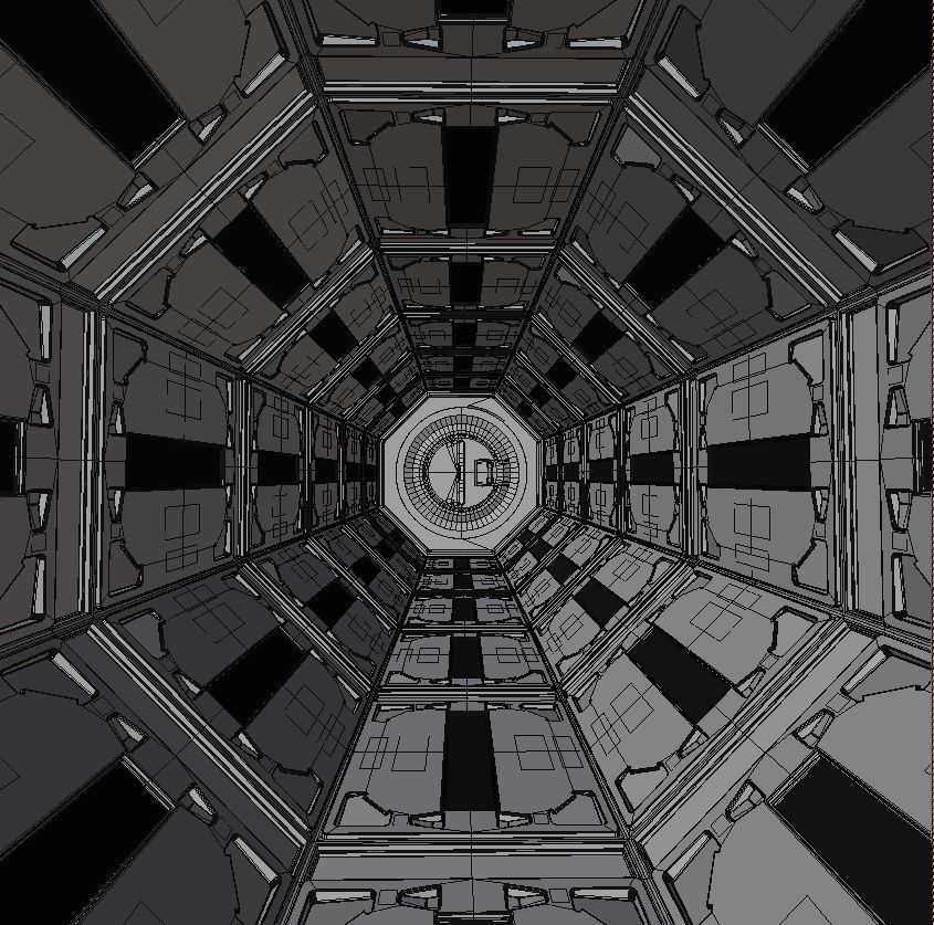 Sci Fi Space Tunnel Loop Low-poly 3D model_7