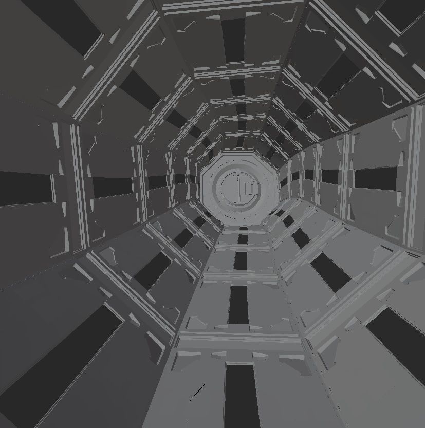 Sci Fi Space Tunnel Loop Low-poly 3D model_4