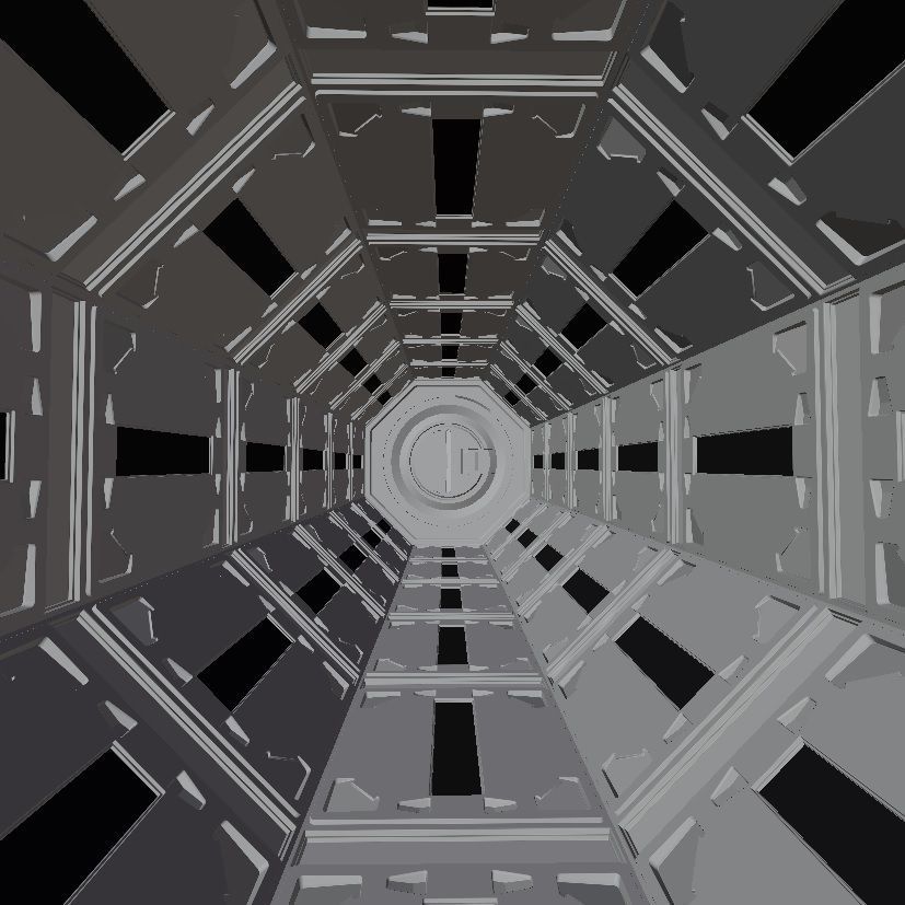 Sci Fi Space Tunnel Loop Low-poly 3D model_2