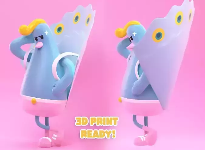 Peacock cartoon character holding towel