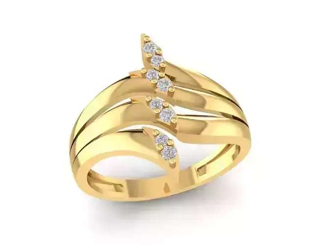 Elegant Multi Layer Diamond Ring 3D Model 1625
