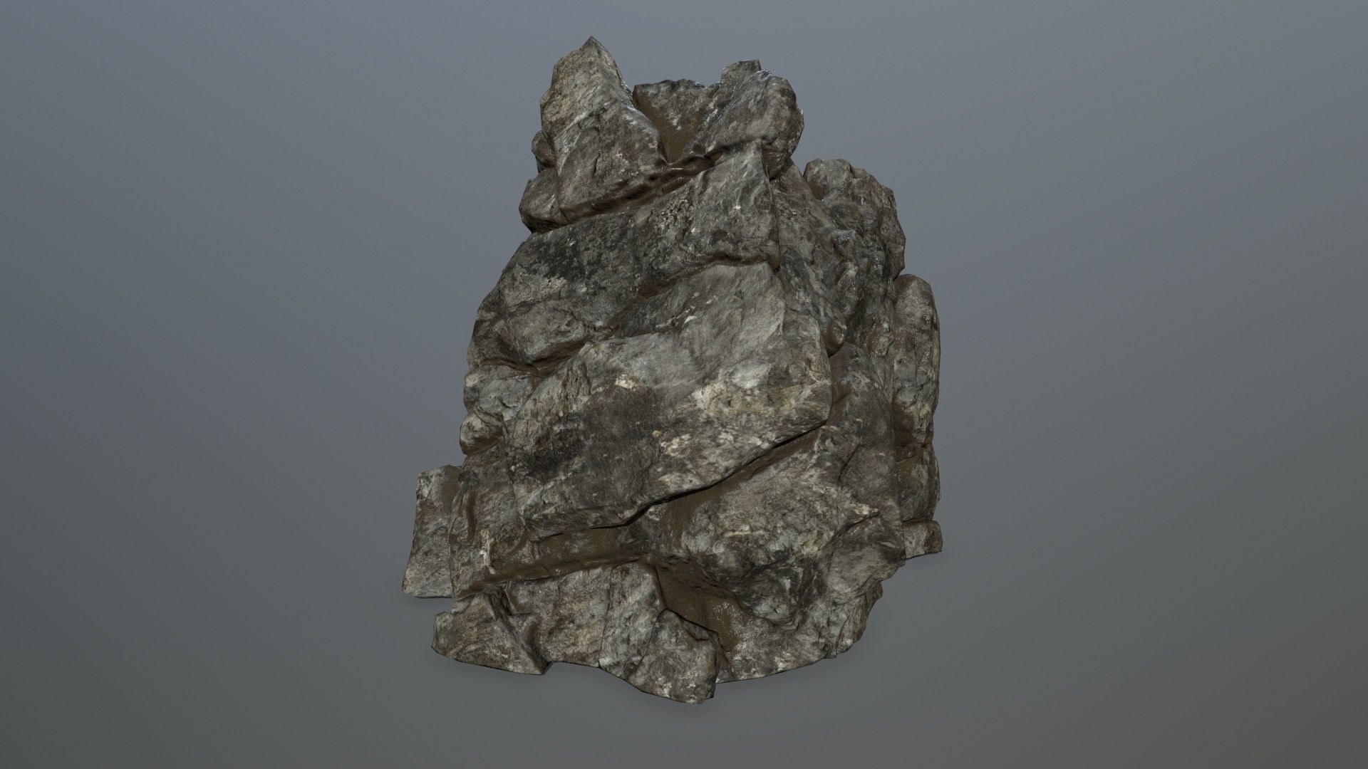 cliff rocks  Low-poly 3D model_7