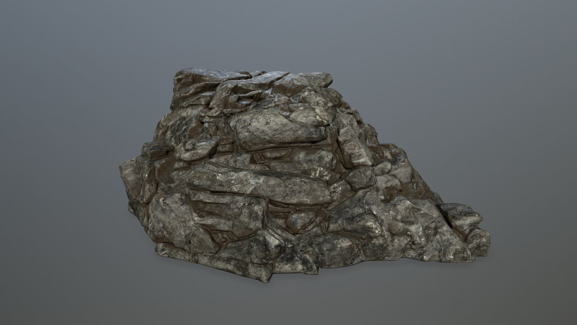 cliff rocks  Low-poly 3D model_11