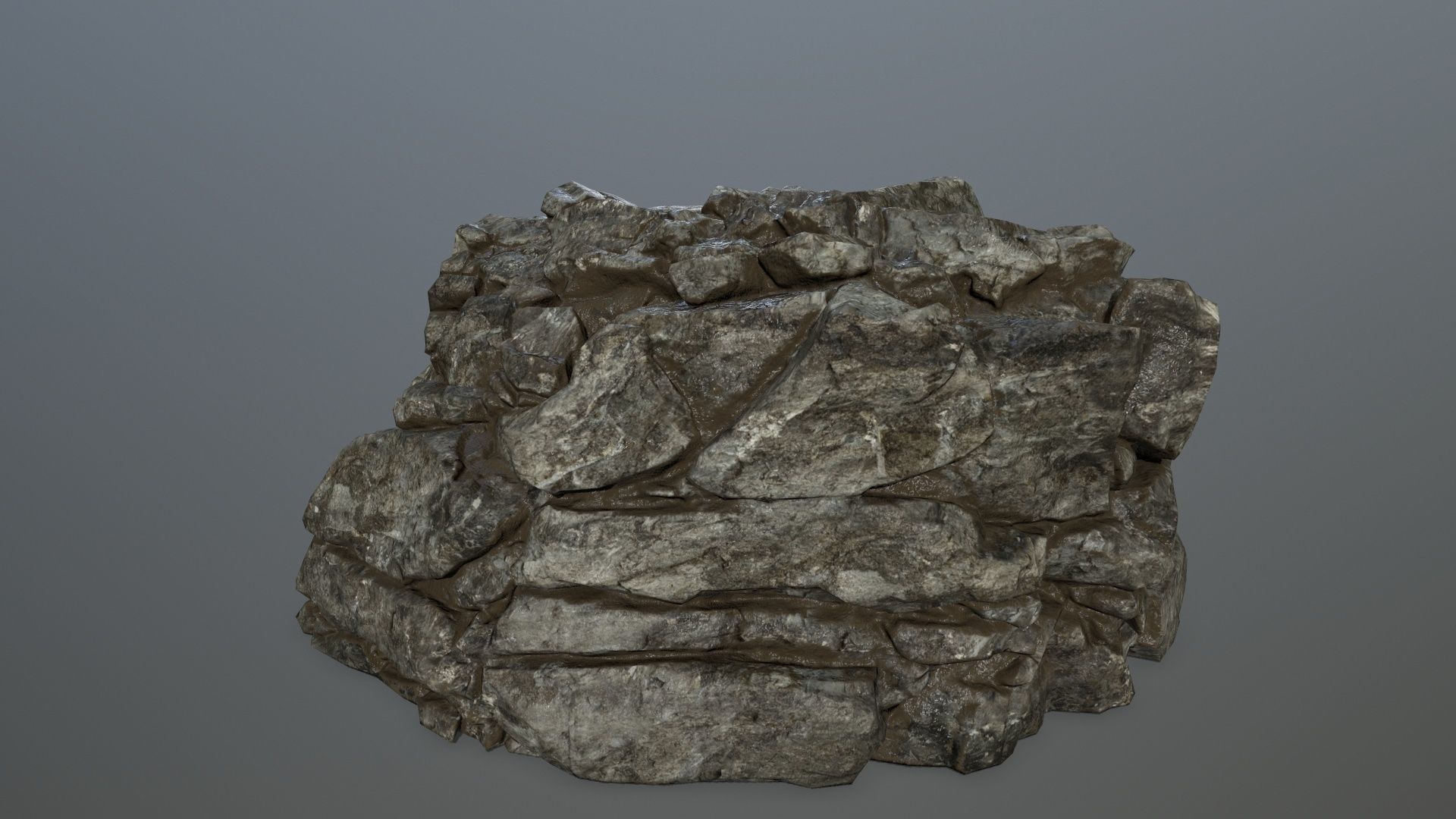 cliff rocks  Low-poly 3D model_16