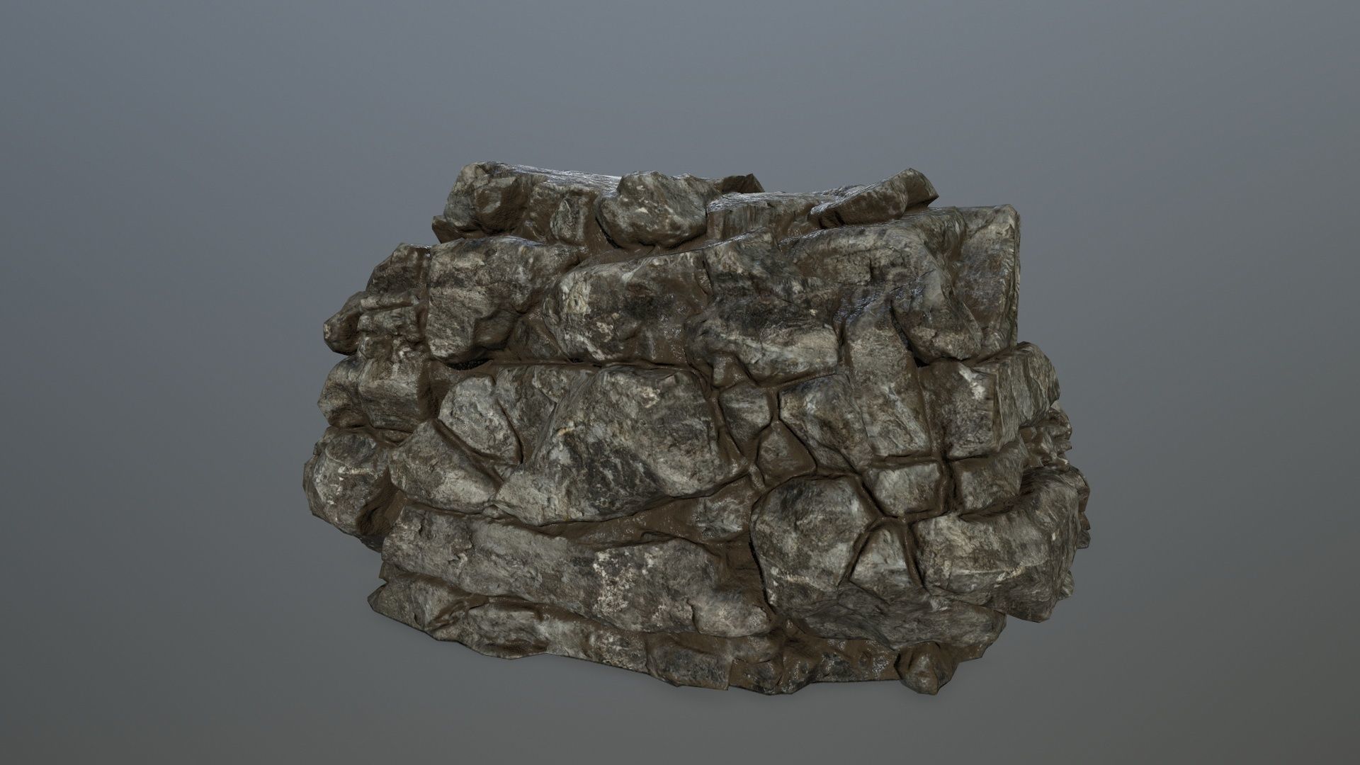 cliff rocks  Low-poly 3D model_13