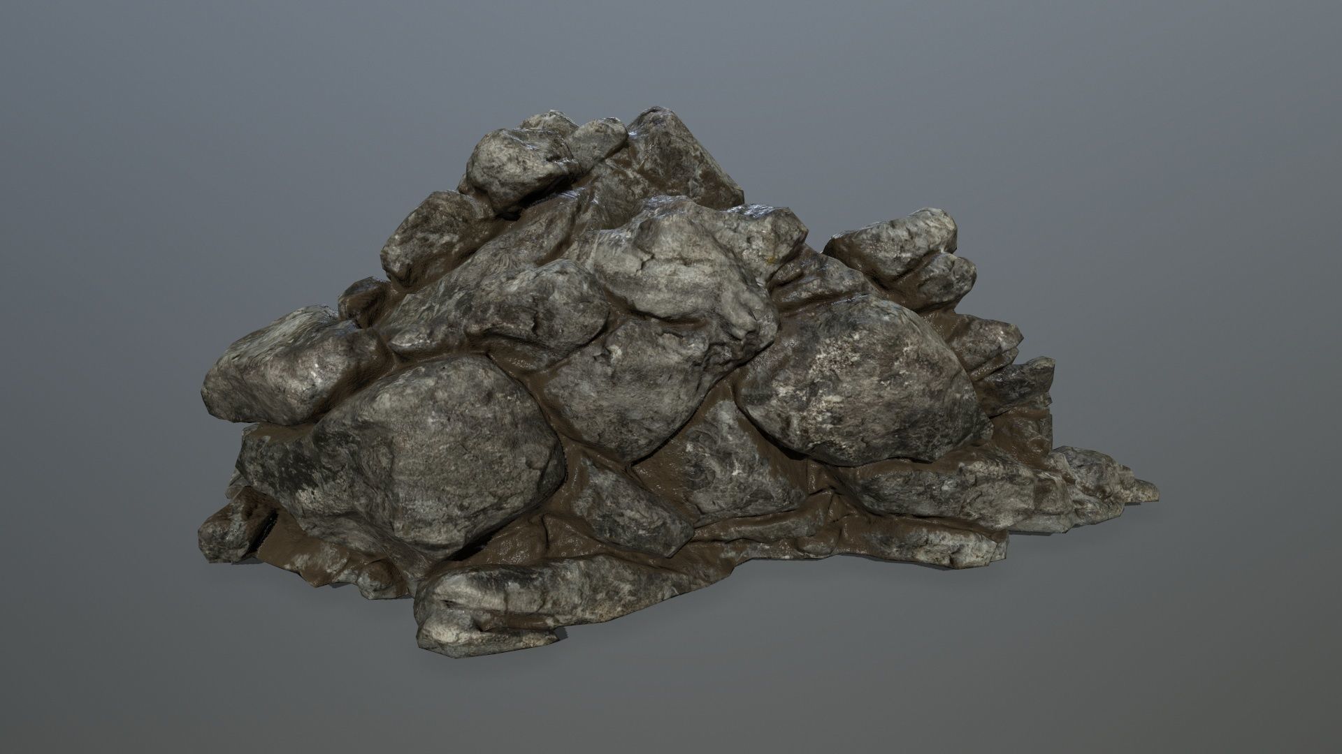 cliff rocks  Low-poly 3D model_1