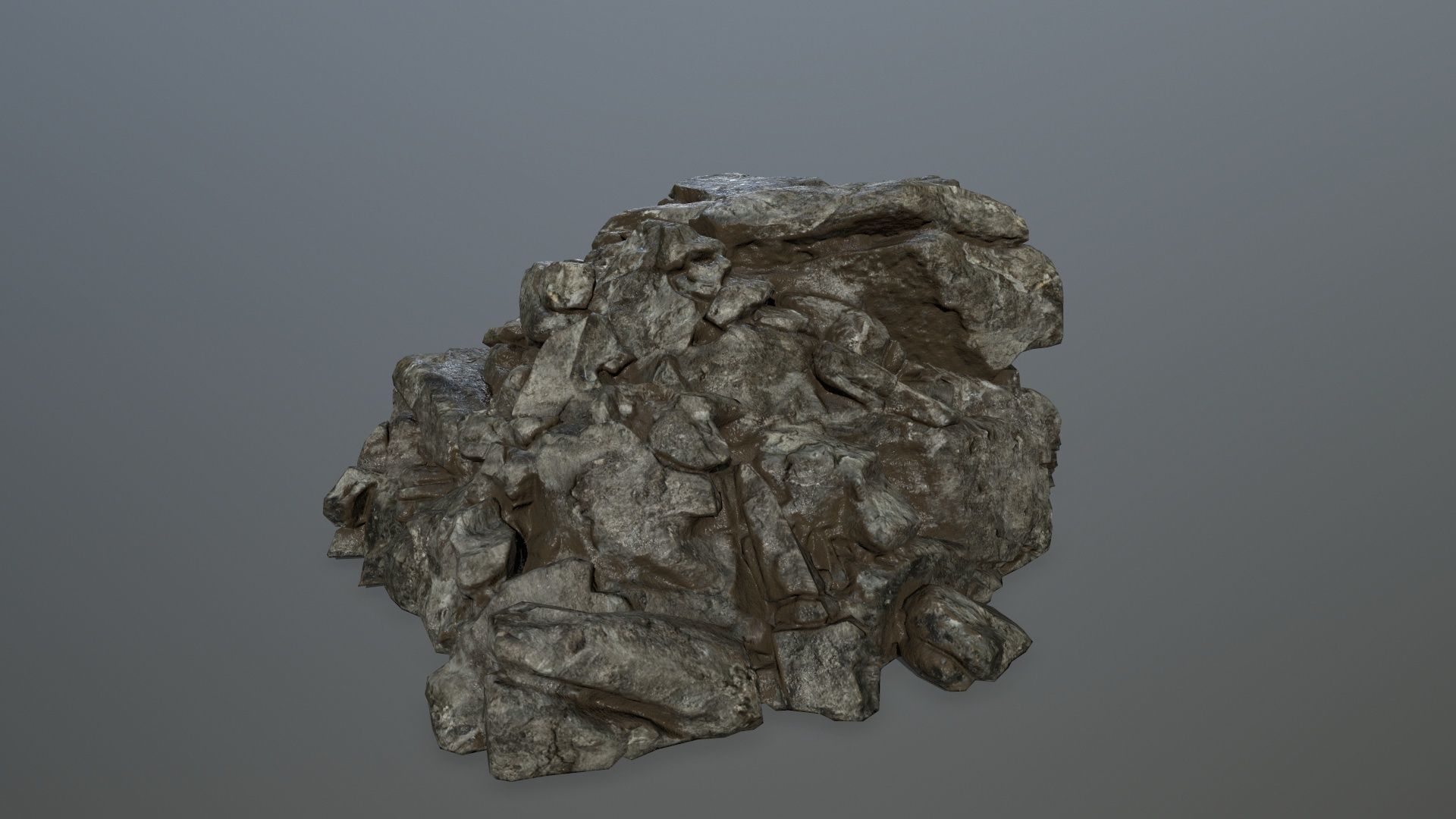 cliff rocks  Low-poly 3D model_10