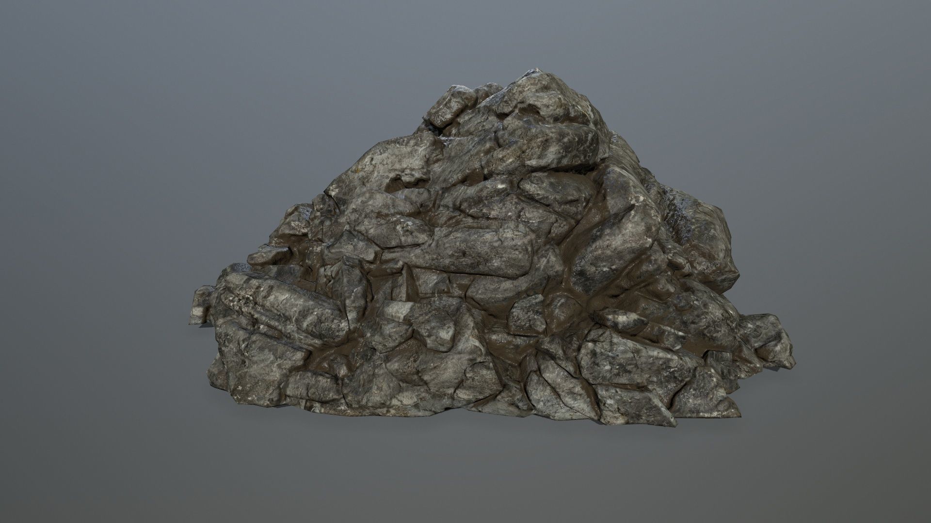 cliff rocks  Low-poly 3D model_3