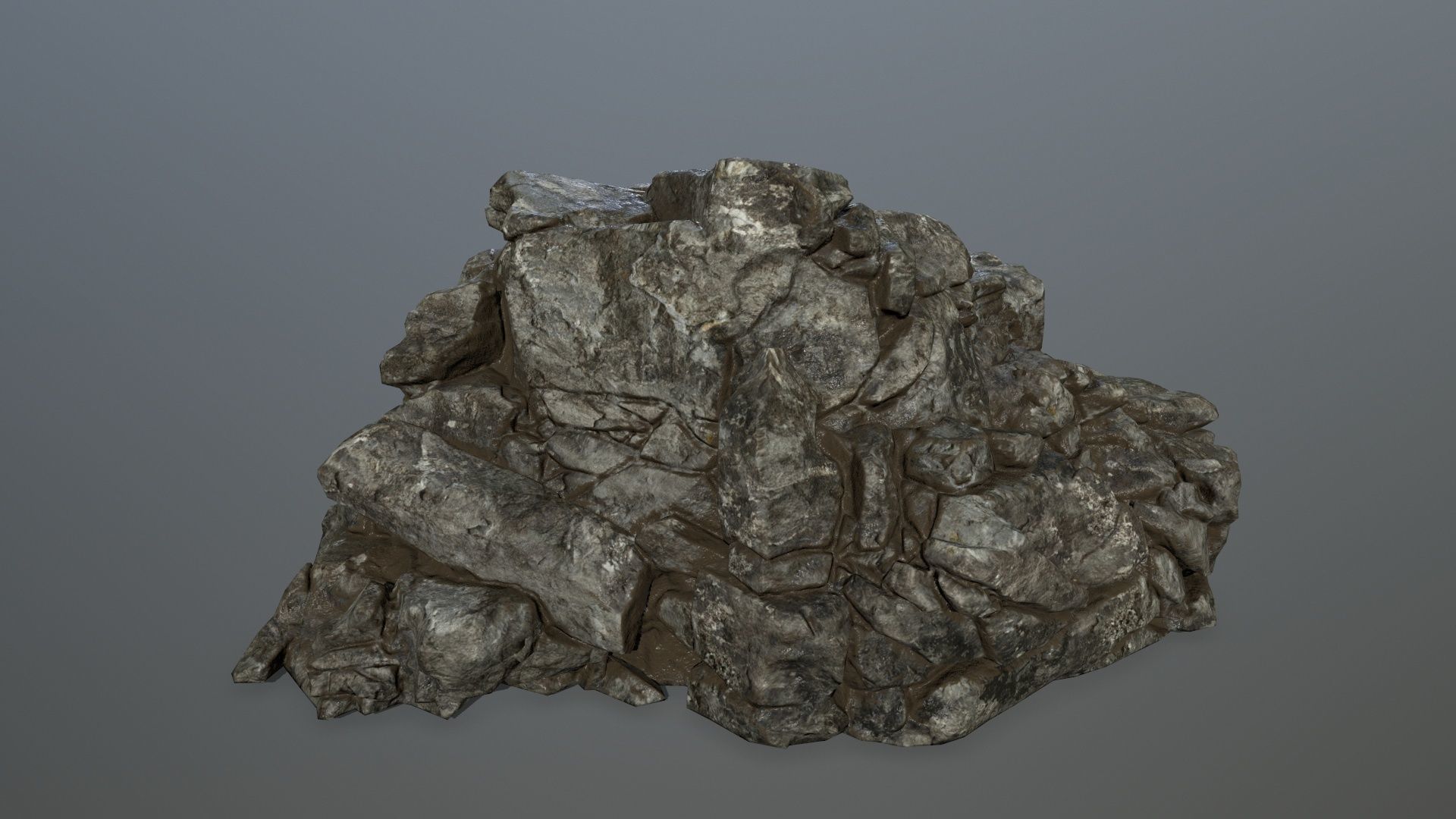 cliff rocks  Low-poly 3D model_12