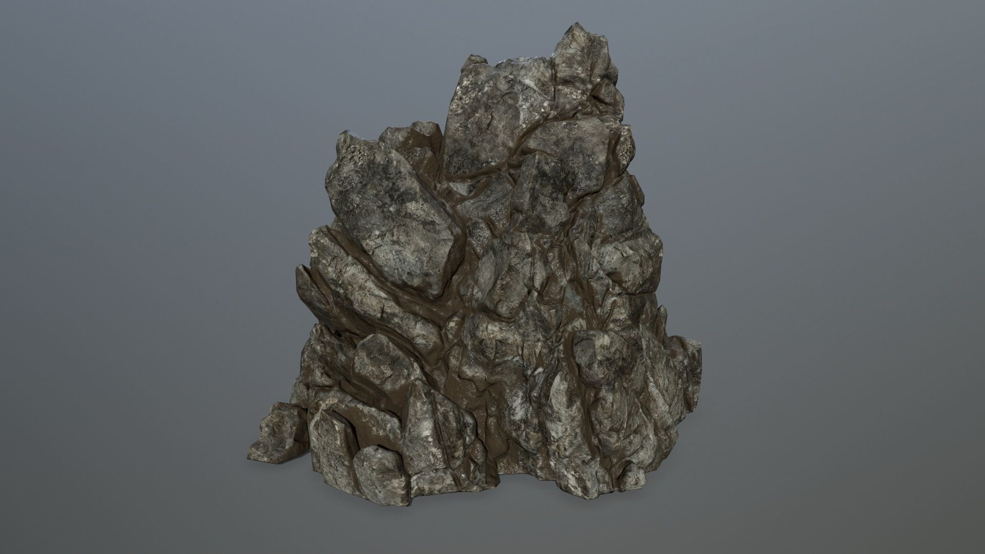 cliff rocks  Low-poly 3D model_5