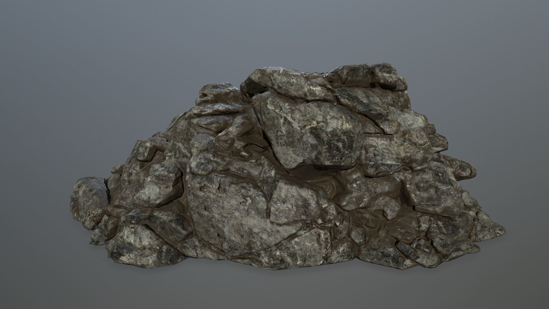cliff rocks  Low-poly 3D model_9