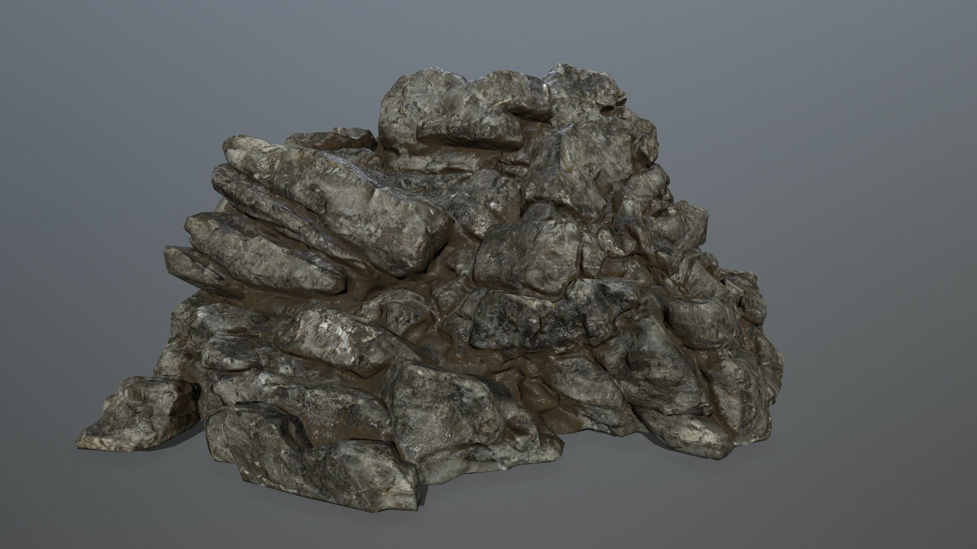 cliff rocks  Low-poly 3D model_4