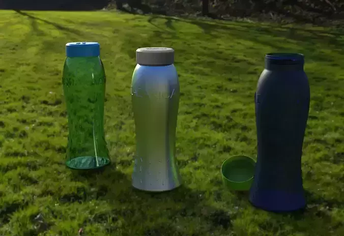 Mineral water bottle design 1l volume 3D print model