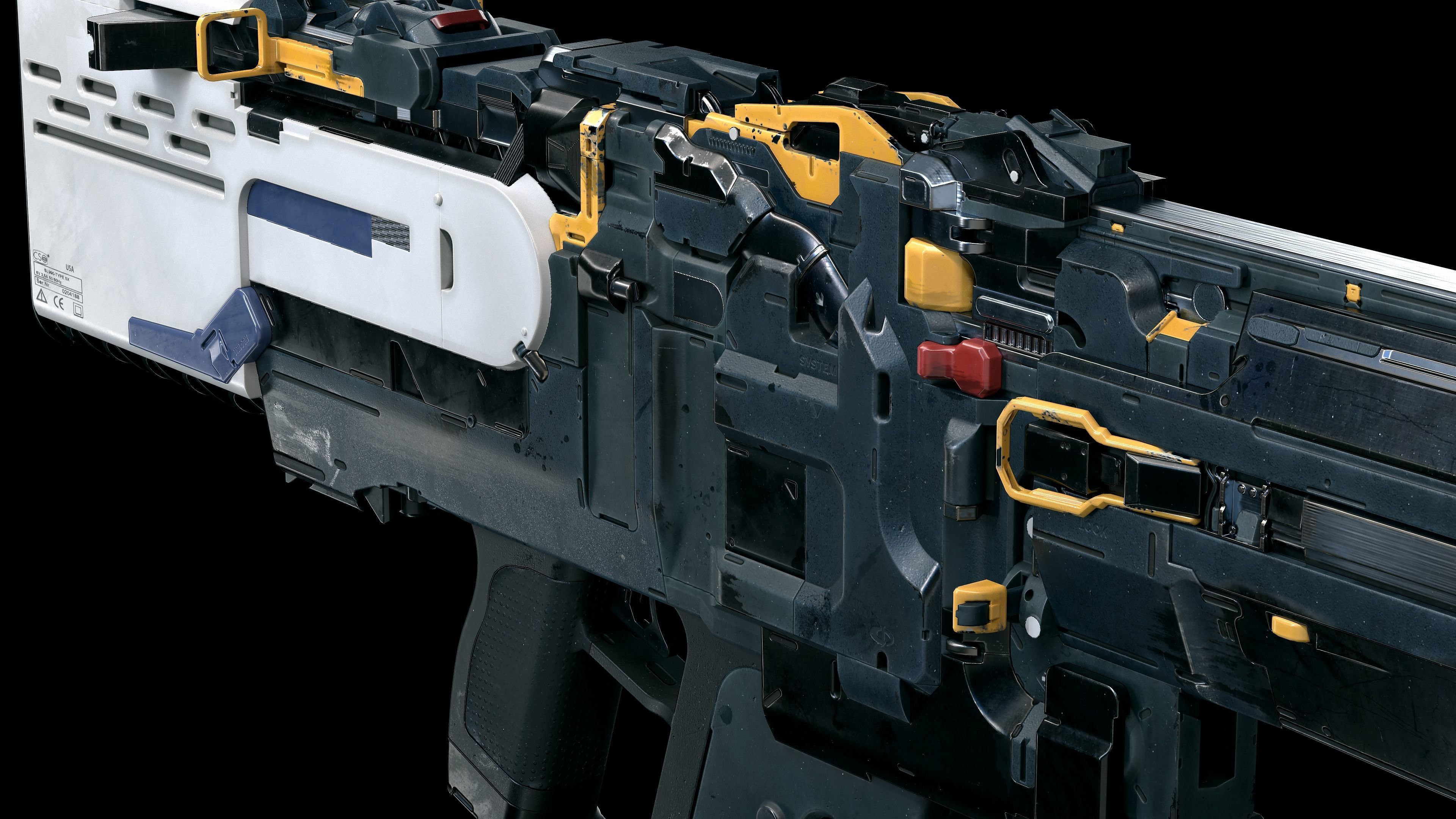 sci-fi rifle TDR V74  Low-poly 3D model_5