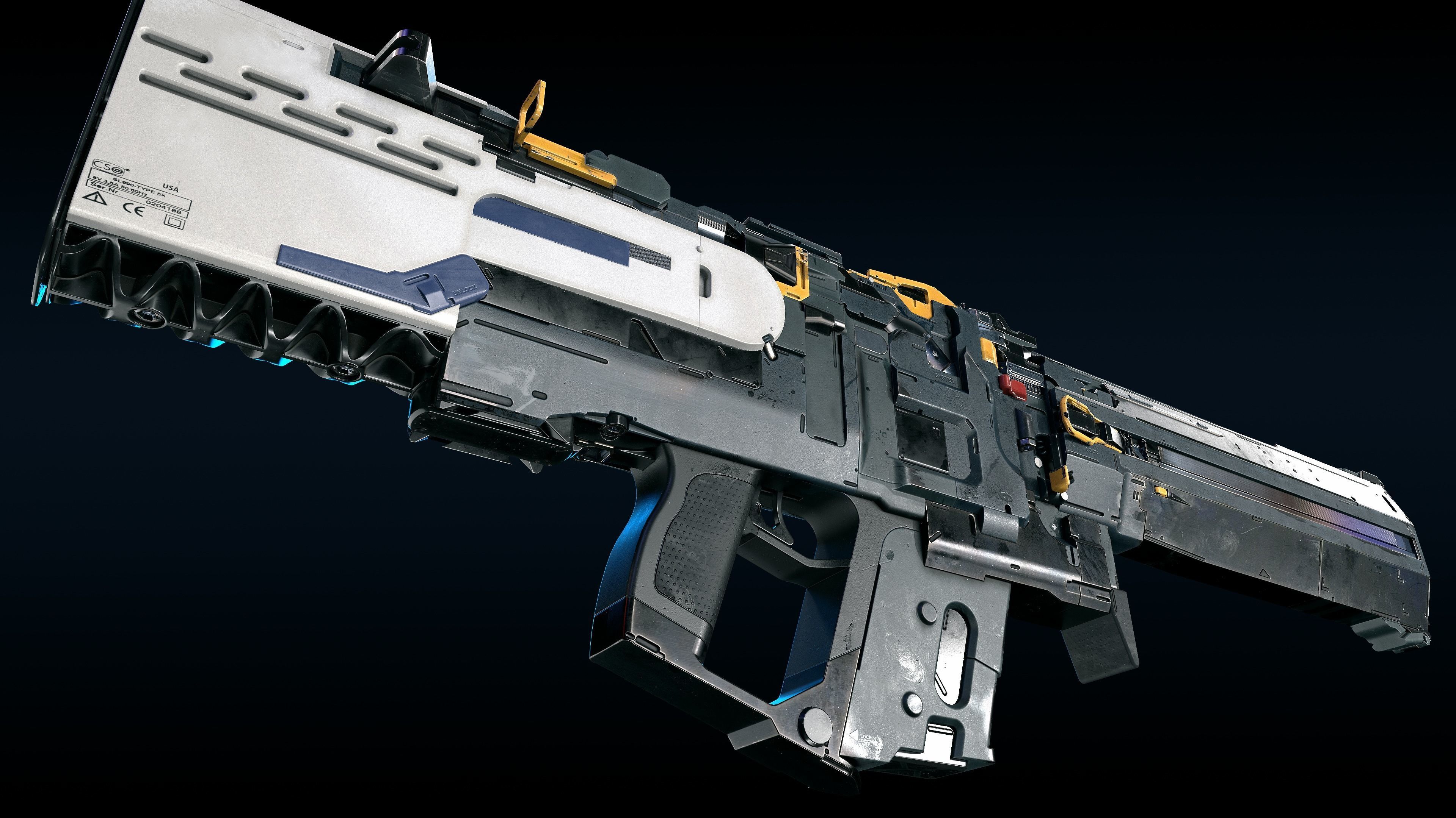 sci-fi rifle TDR V74  Low-poly 3D model_4