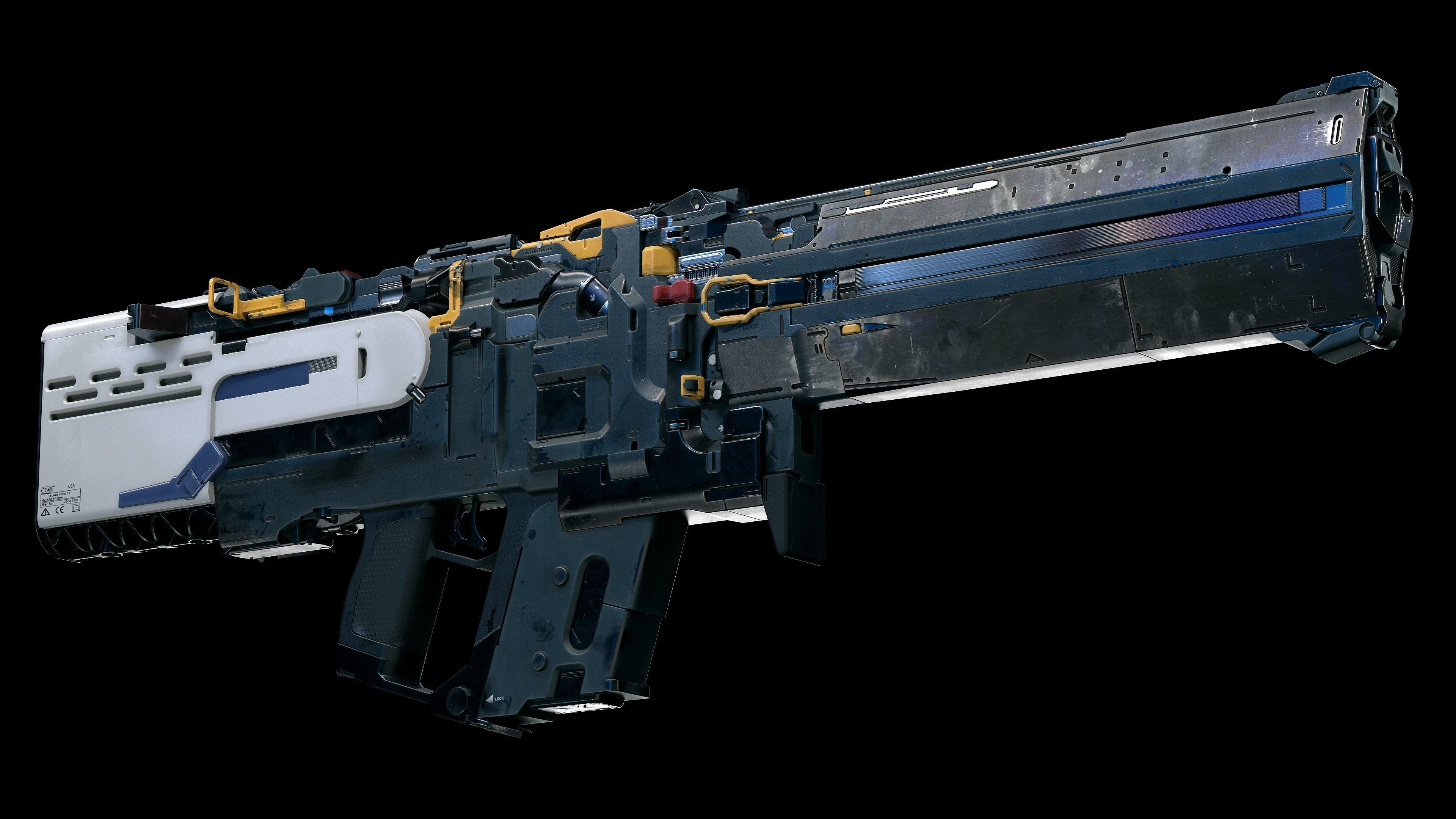 sci-fi rifle TDR V74  Low-poly 3D model_2