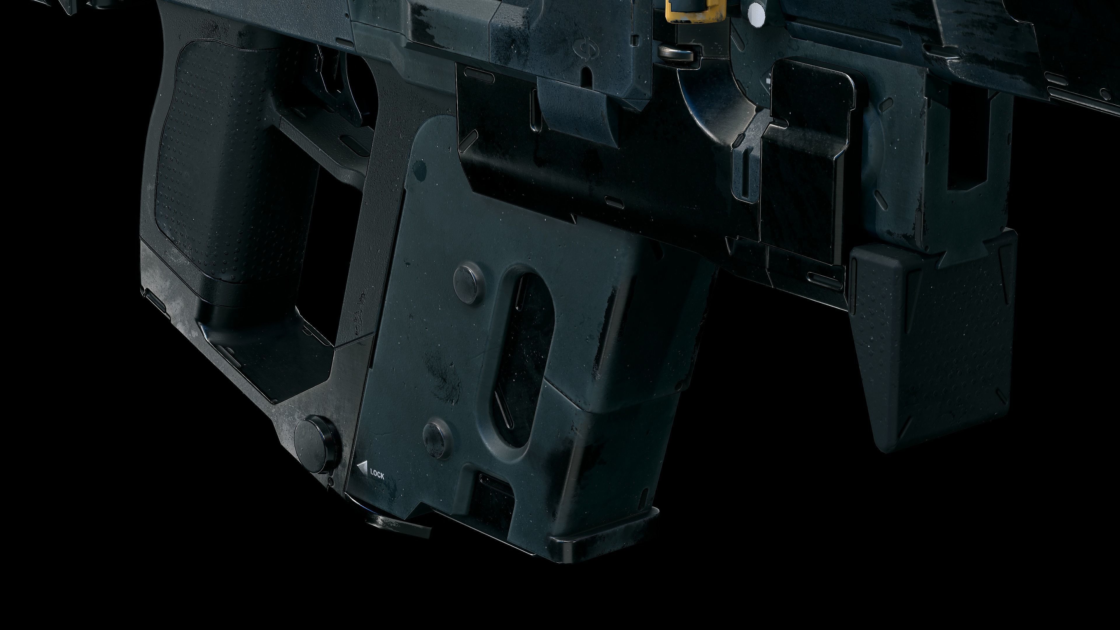 sci-fi rifle TDR V74  Low-poly 3D model_7