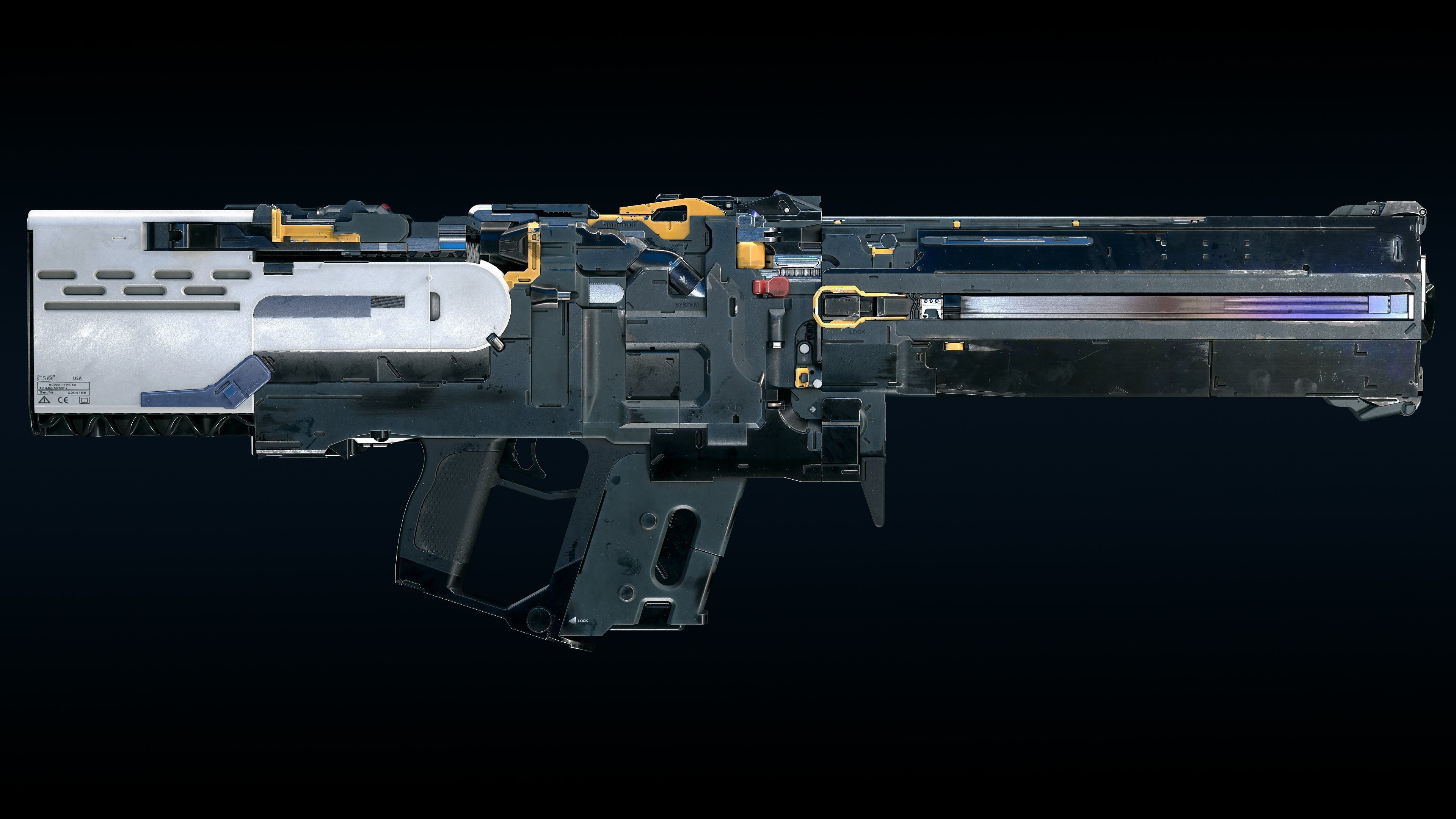 sci-fi rifle TDR V74  Low-poly 3D model_3