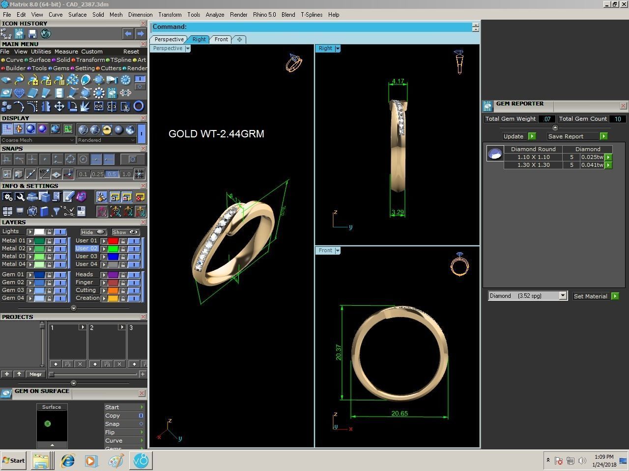 Women band ring 3dm stl render 3D print model_4