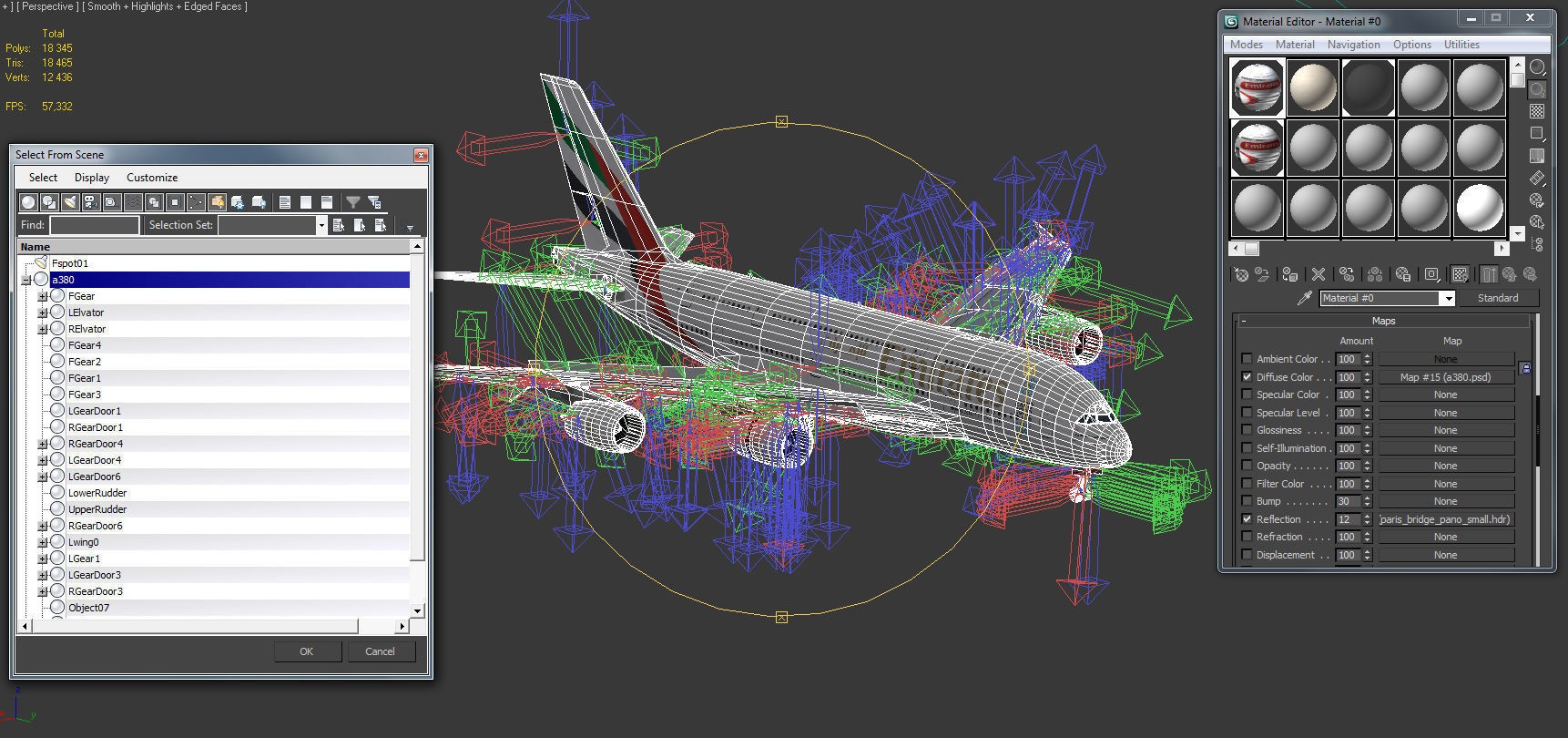 Airbus A380-8 Emirates airlines Expo 2020 livery Low-poly 3D model_11