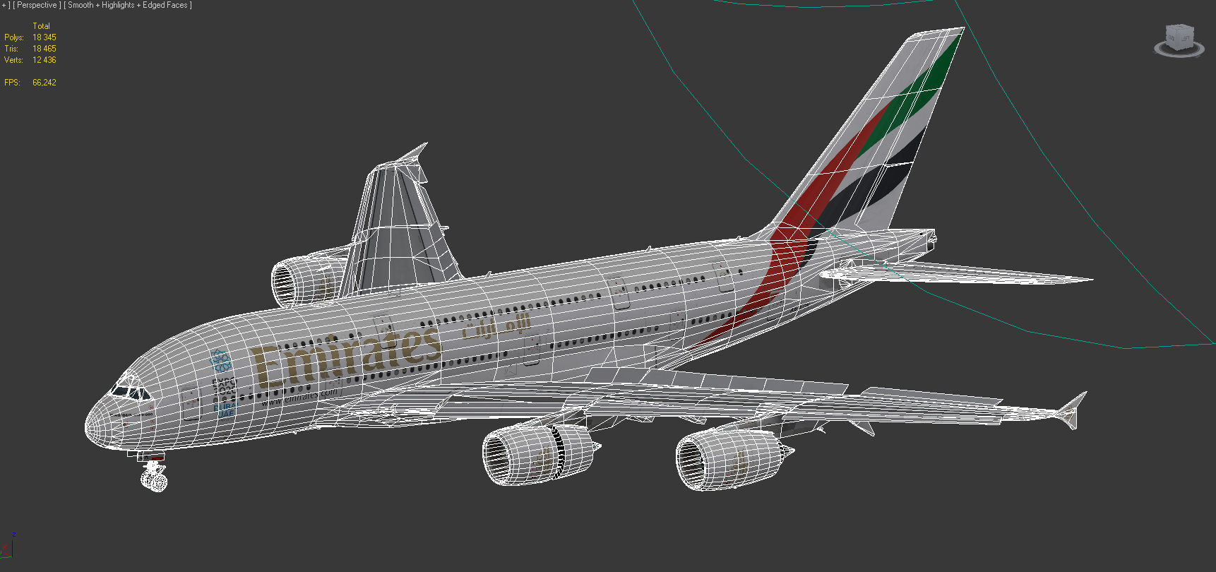 Airbus A380-8 Emirates airlines Expo 2020 livery Low-poly 3D model_14