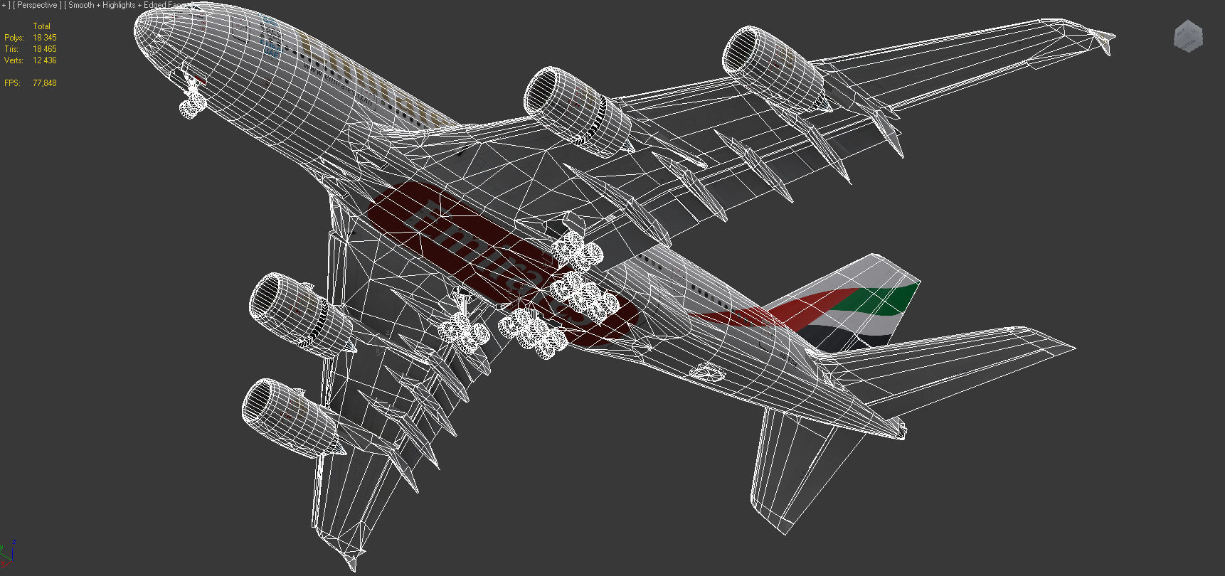 Airbus A380-8 Emirates airlines Expo 2020 livery Low-poly 3D model_13