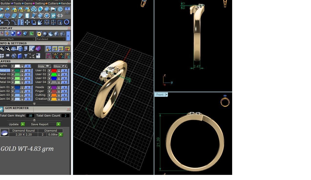 Women band ring 3dm stl render detail 3D print model_9