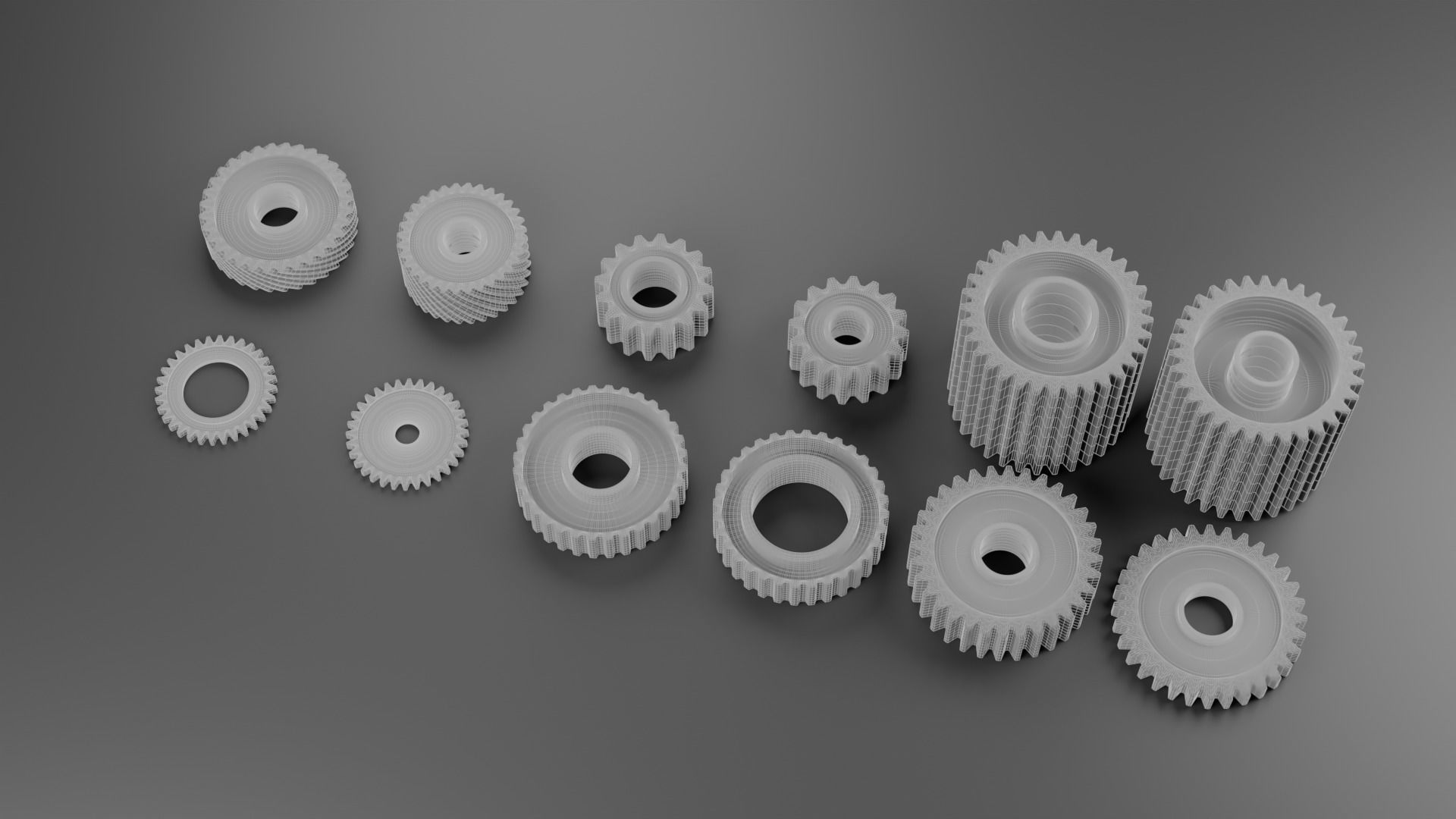 Gears Set types of 3D model_6