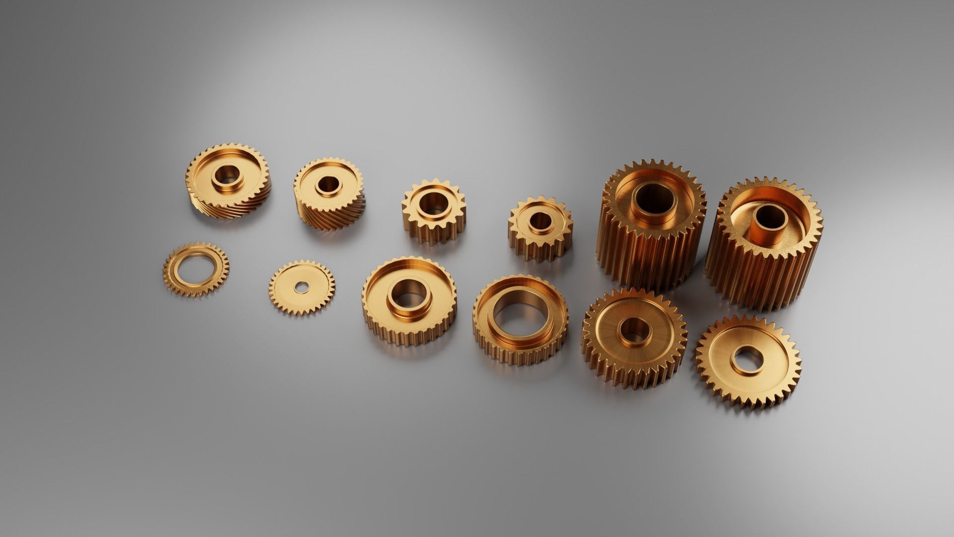 Gears Set types of 3D model_2