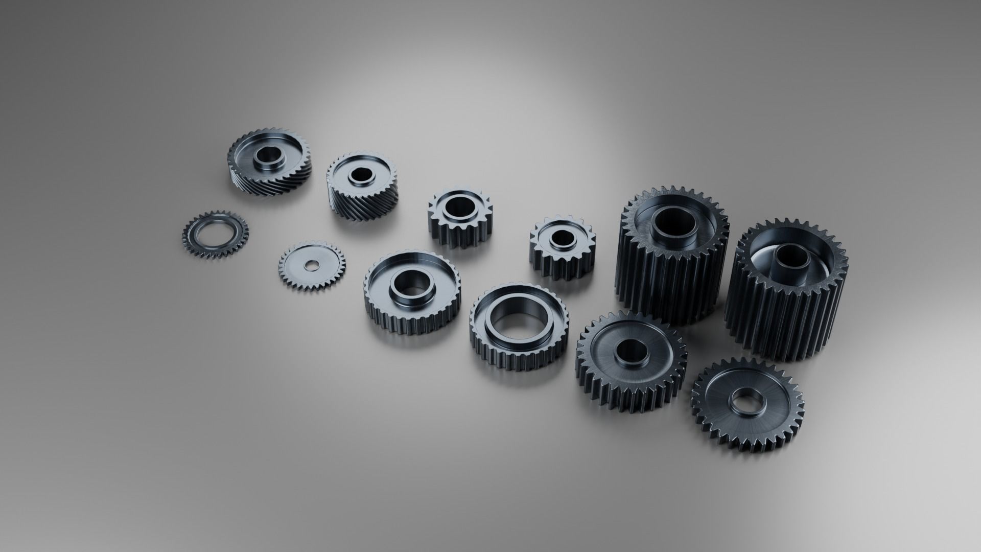Gears Set types of 3D model_3