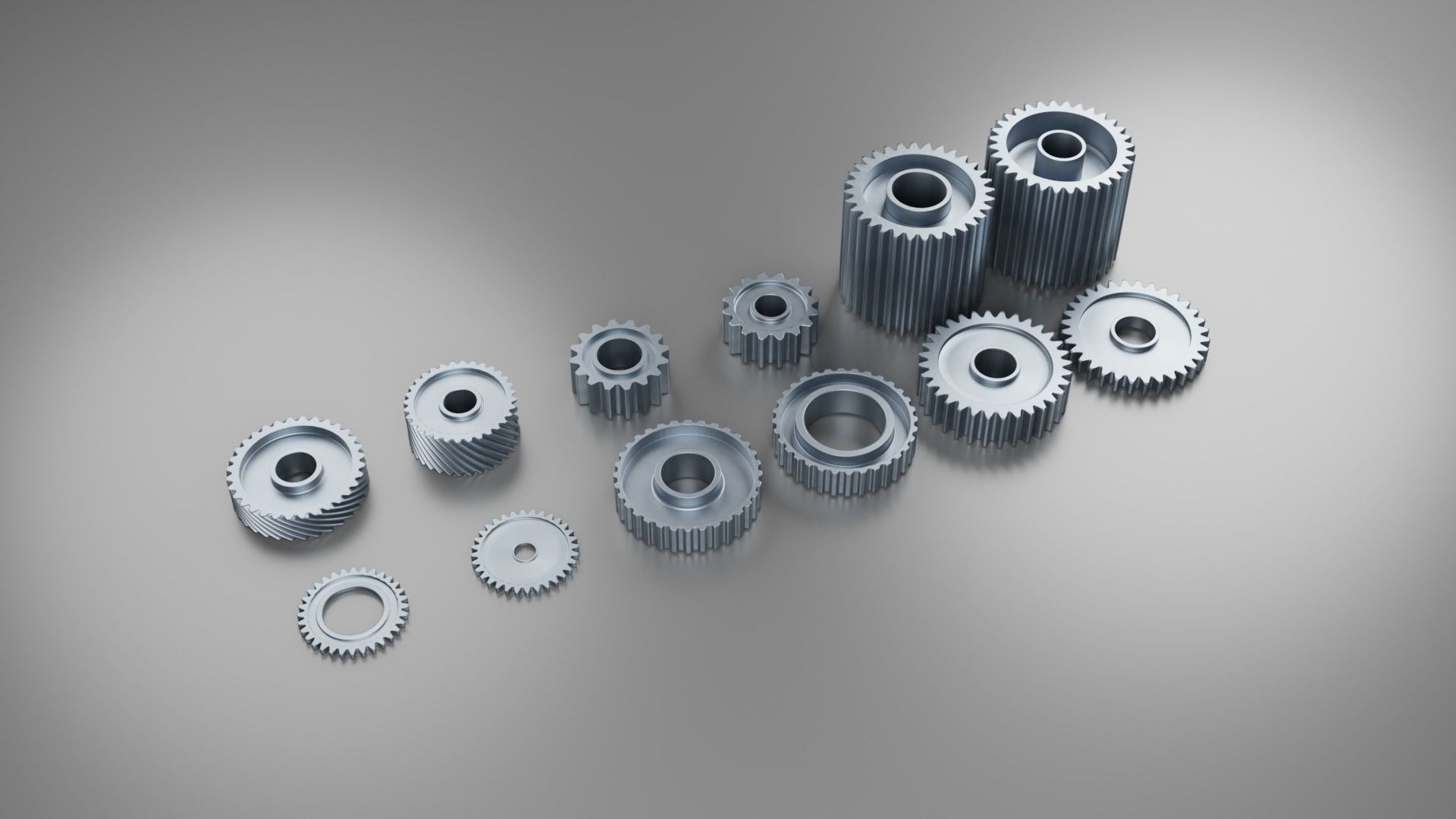 Gears Set types of 3D model_4