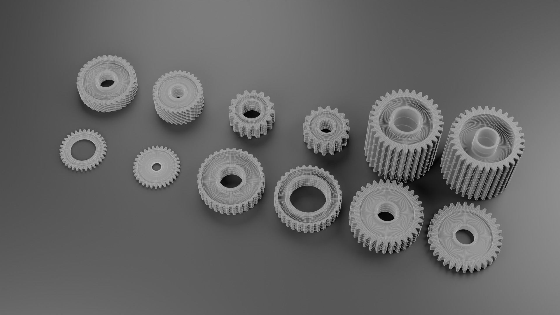 Gears Set types of 3D model_5