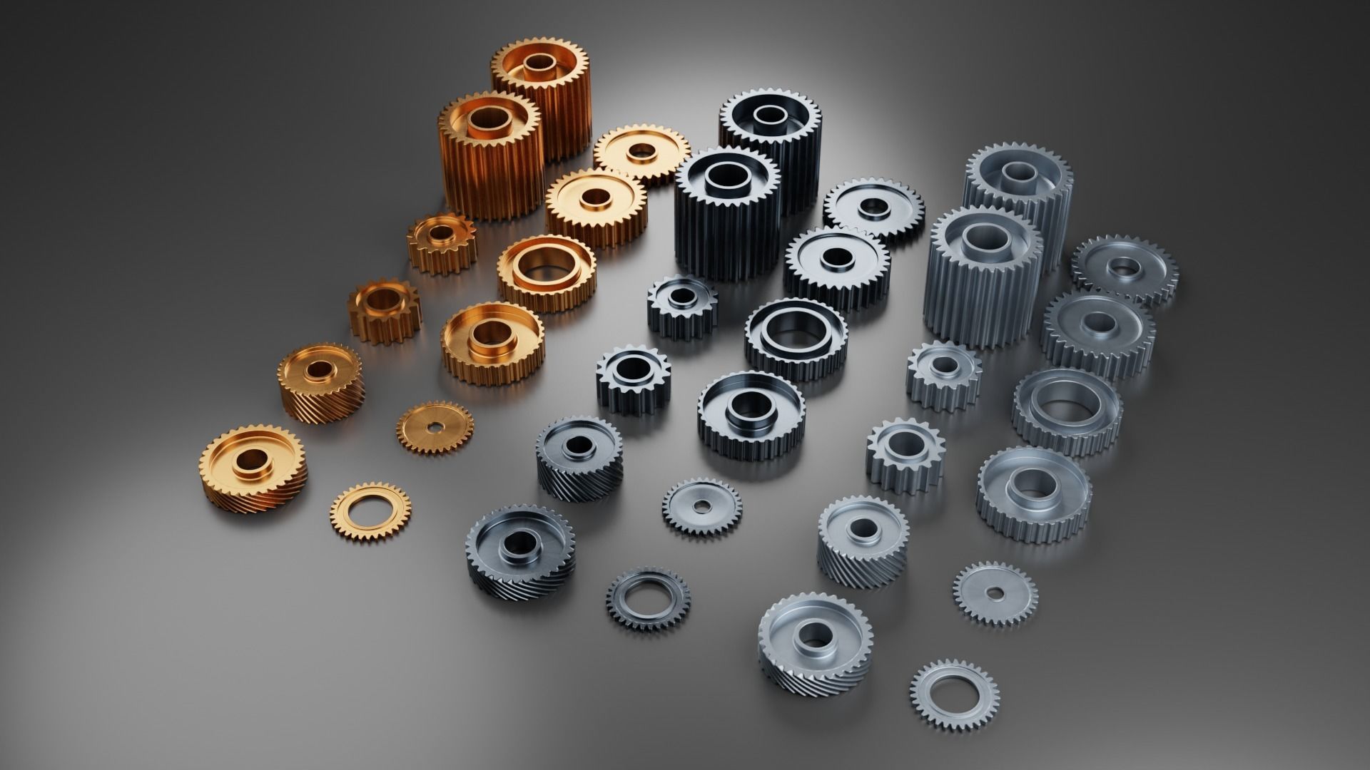 Gears Set types of 3D model_1