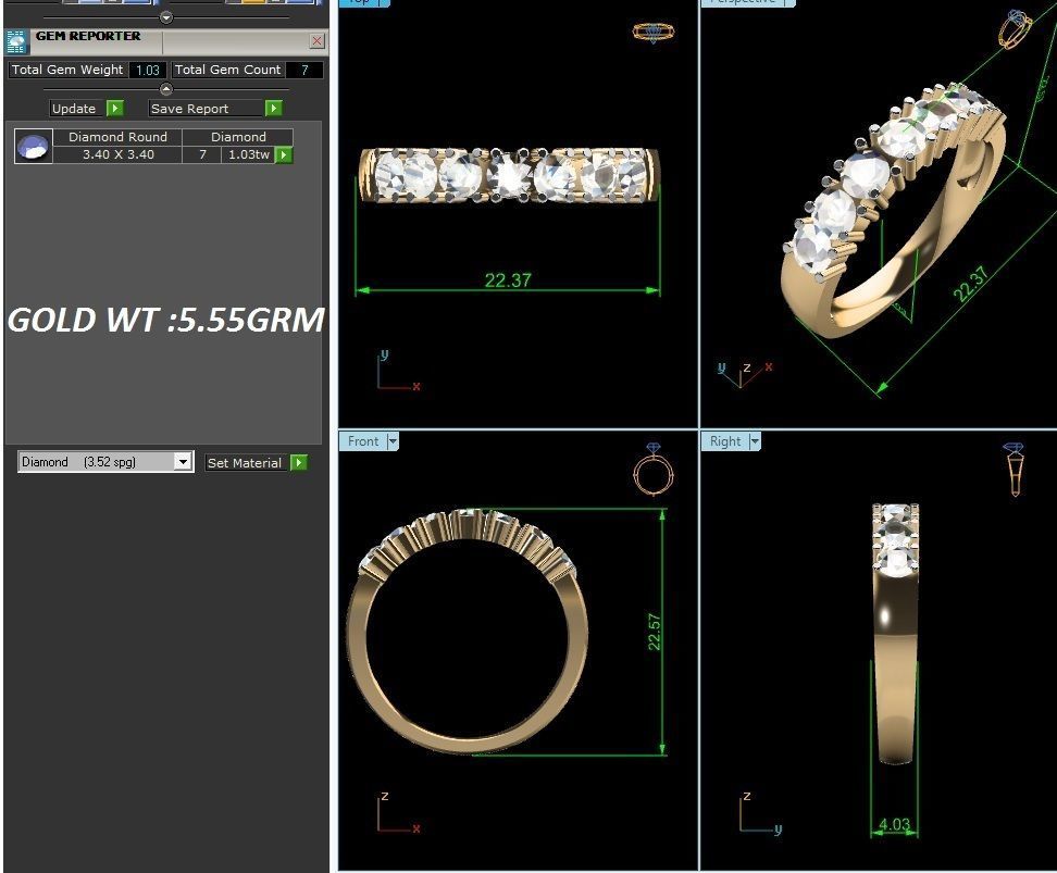 Women band ring 3dm stl render 3D print model_3