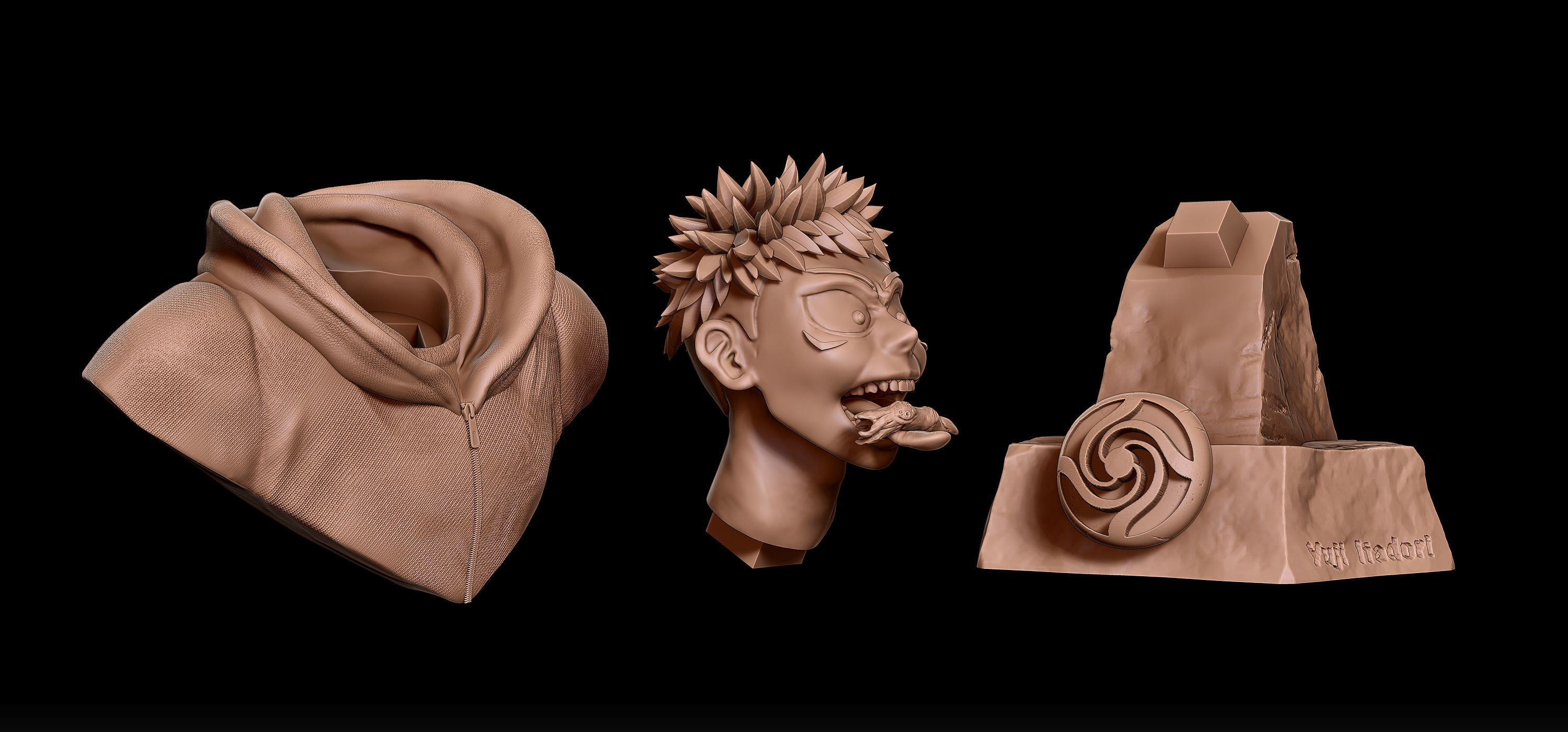 Yuji Itadori - jujutsu kaisen Head brust 3d print 3D print model_1