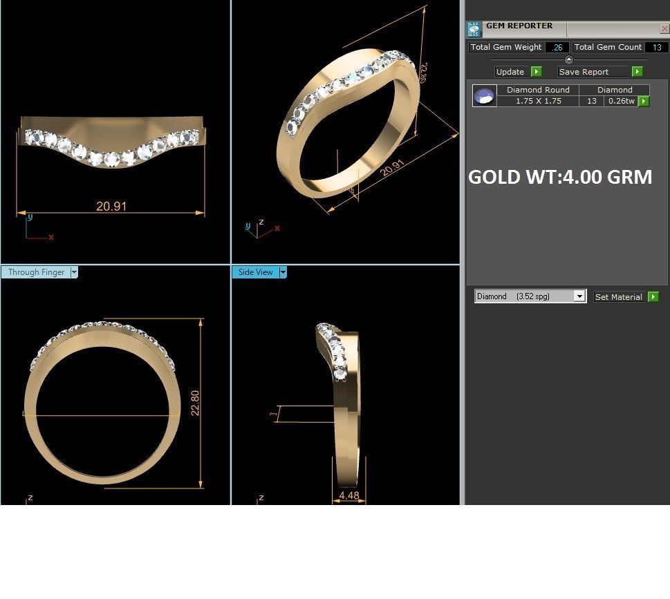 Women band ring 3dm stl render 3D print model_5