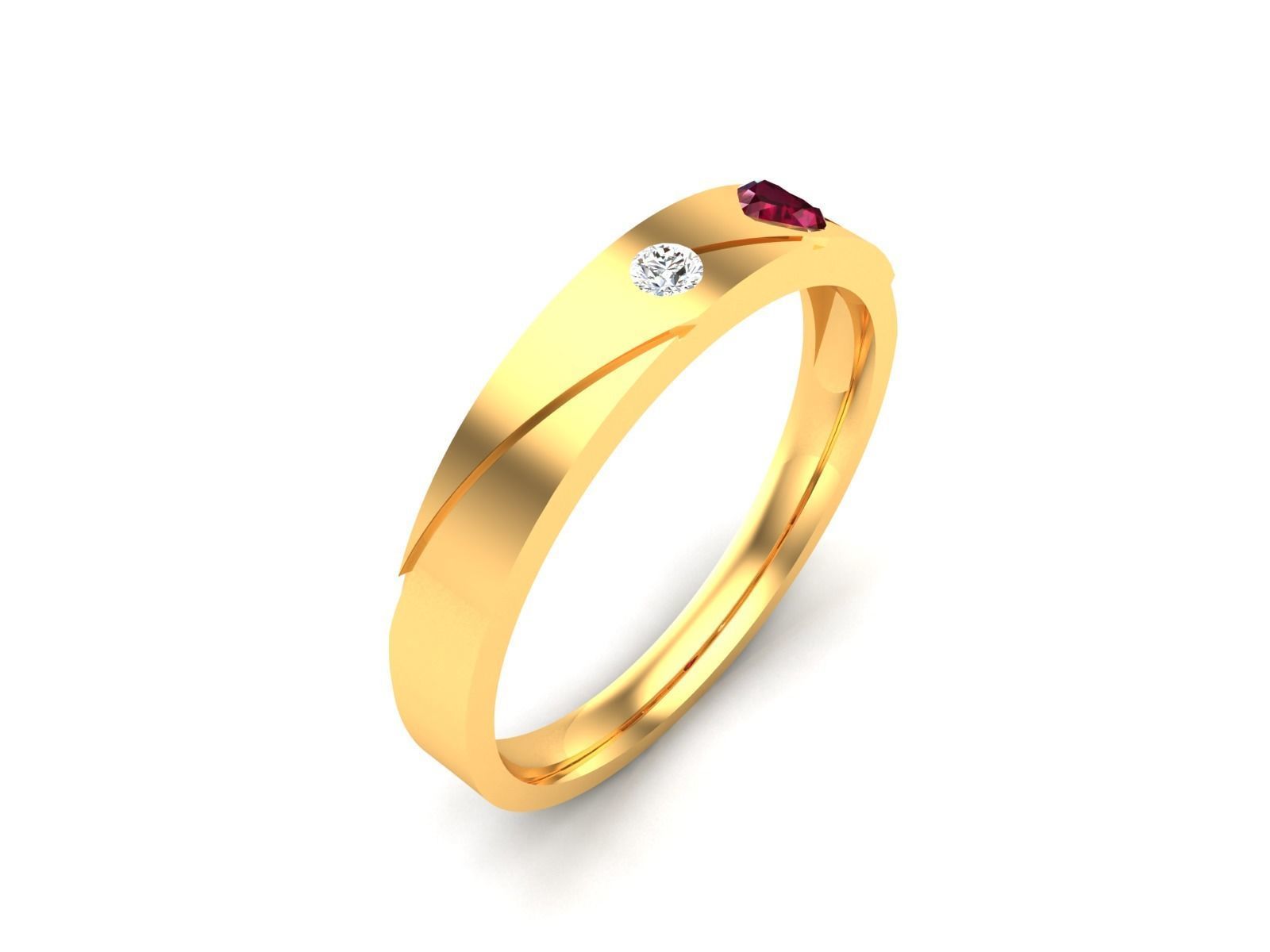 Women band ring 3dm stl render 3D print model_2