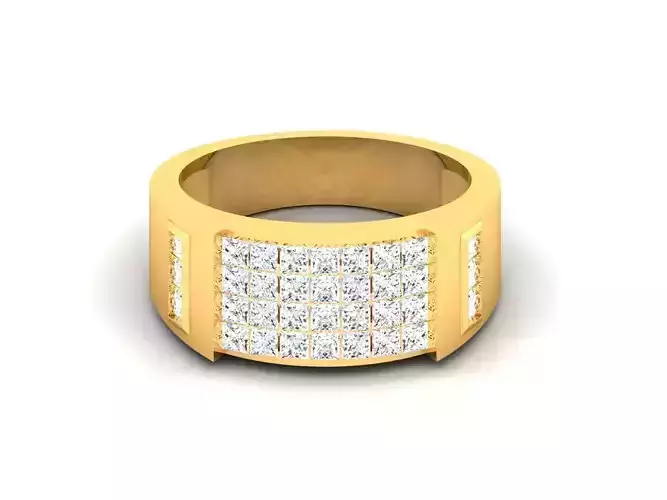 Gents band ring 3dm stl render