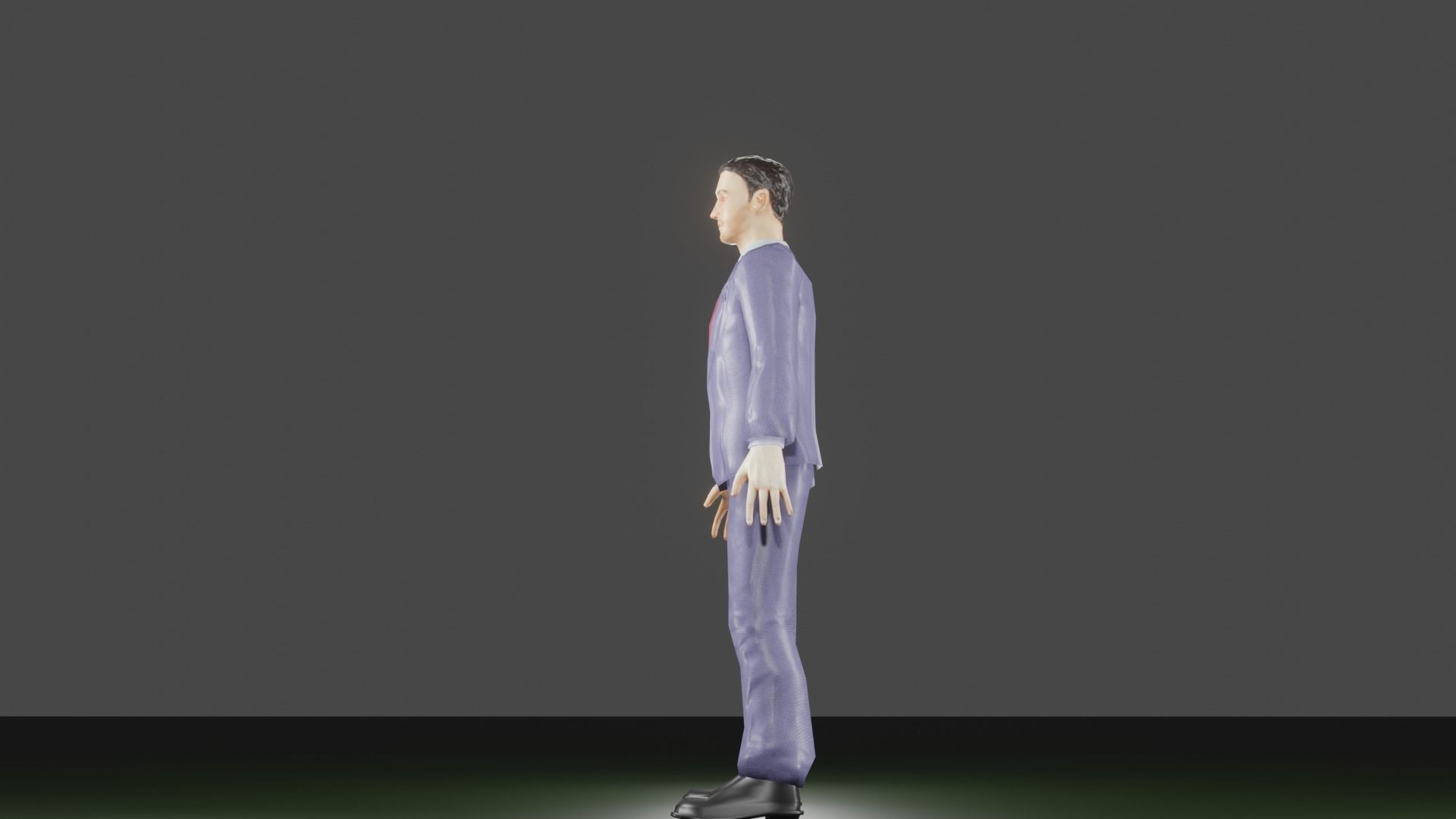 Gentleman man in suit Low-poly 3D model_3