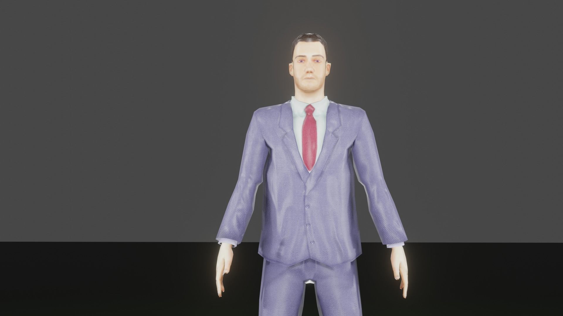 Gentleman man in suit Low-poly 3D model_5