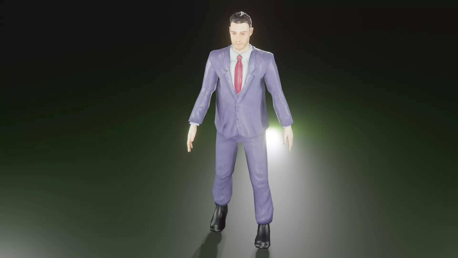 Gentleman man in suit Low-poly 3D model_0
