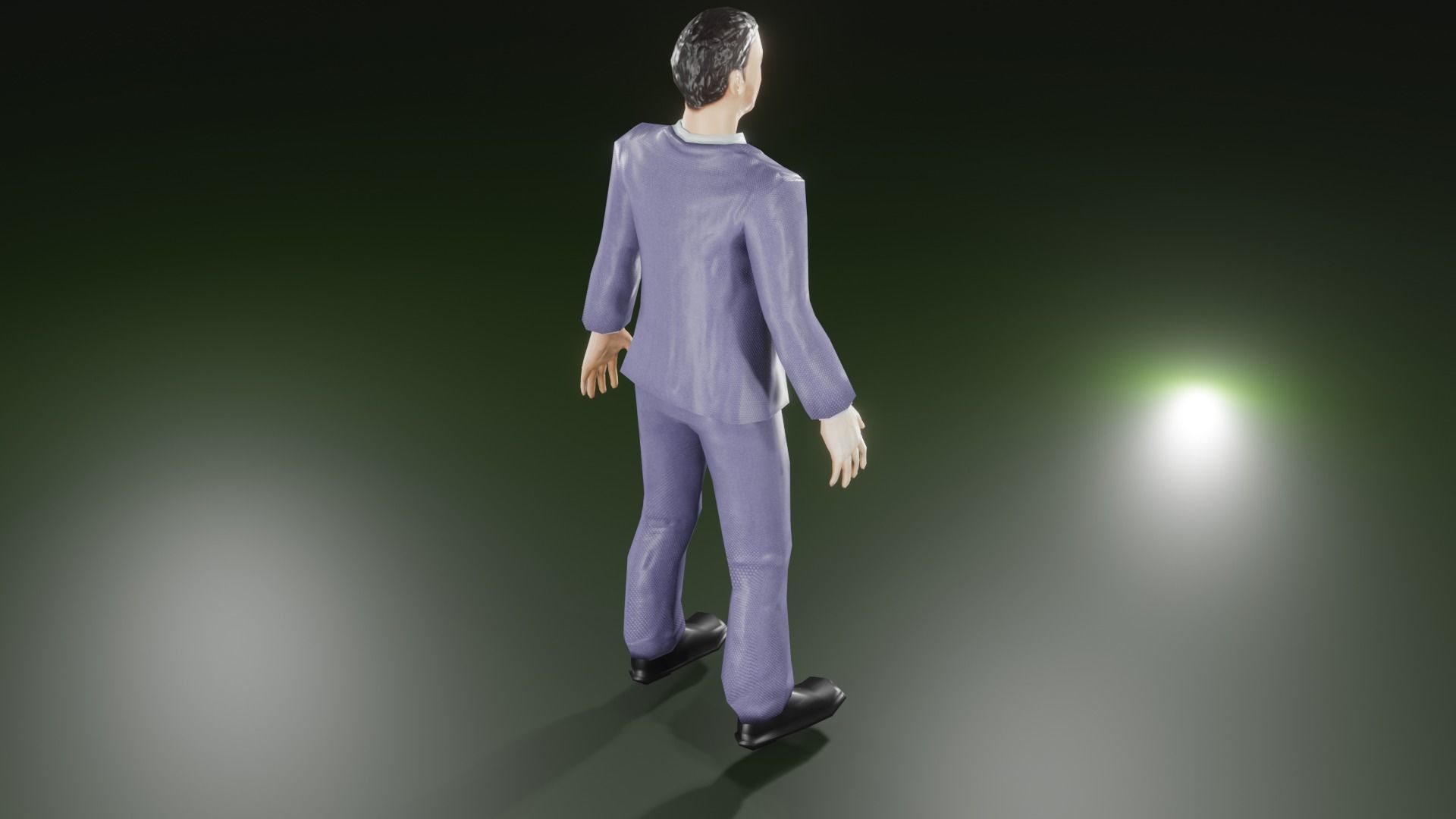 Gentleman man in suit Low-poly 3D model_2