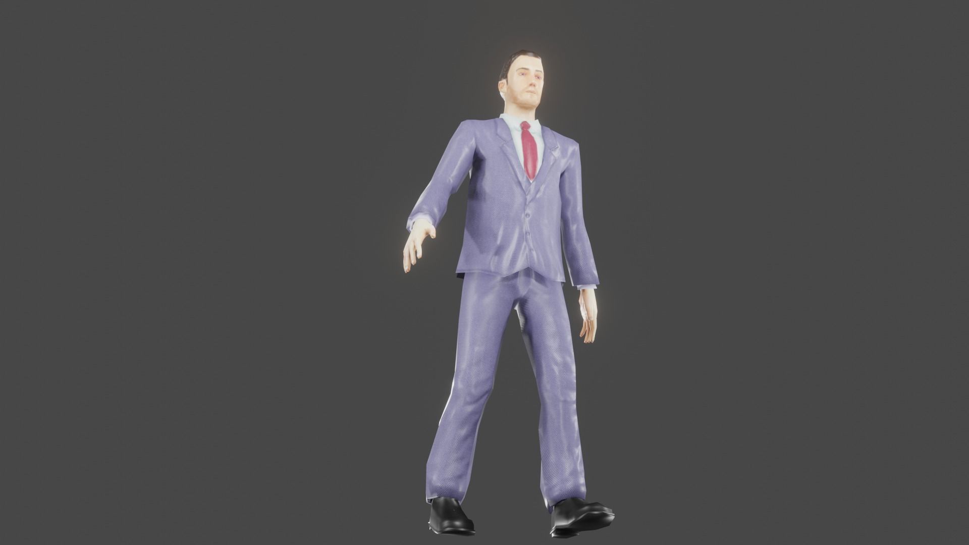 Gentleman man in suit Low-poly 3D model_4