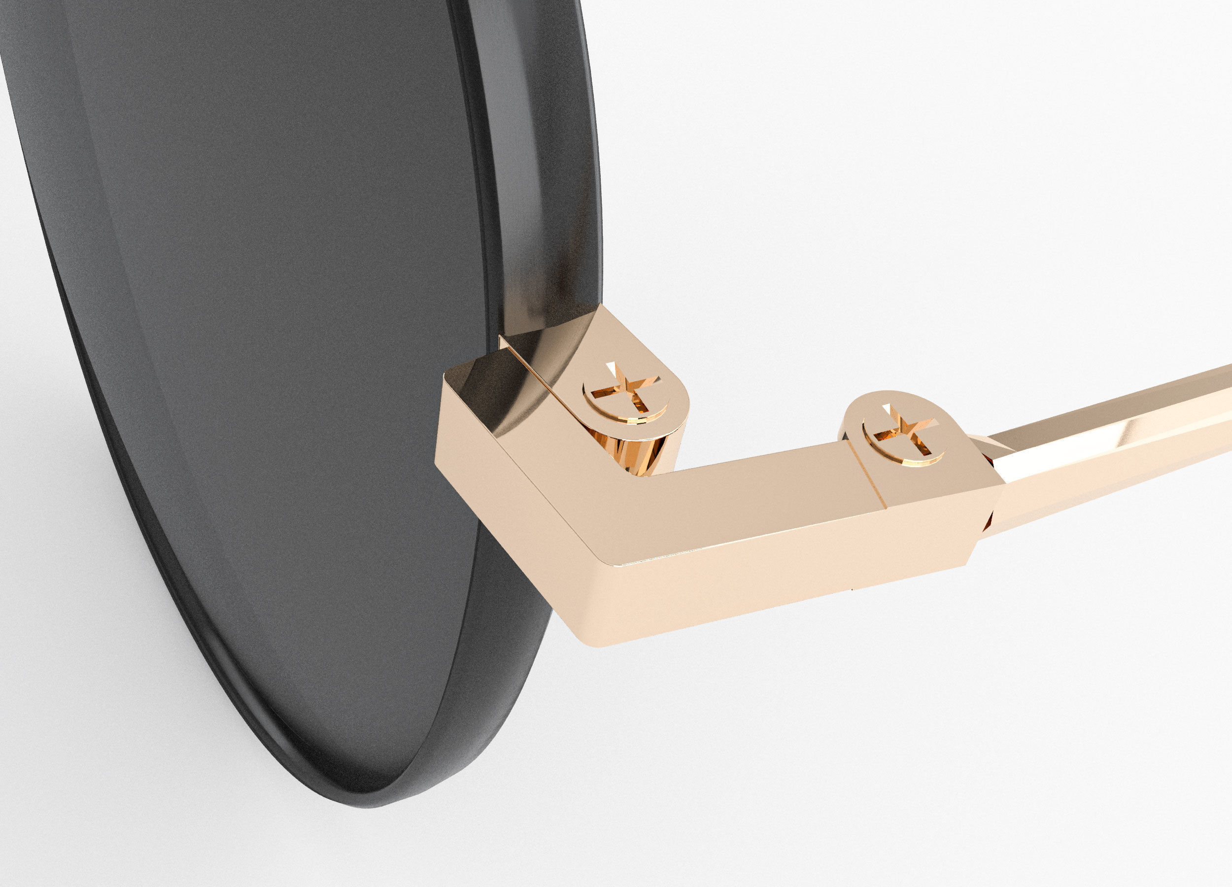 Sunglasses round - gold 3D model_4